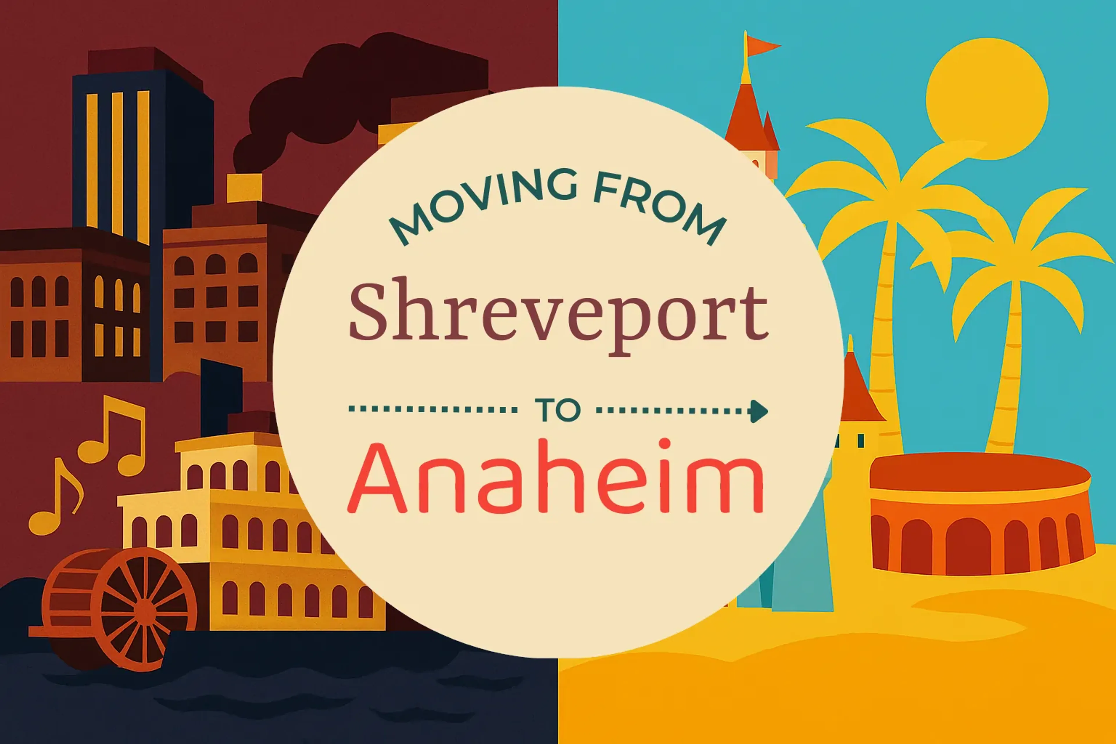 Side-by-side comparison of Shreveport to Anaheim moving companies