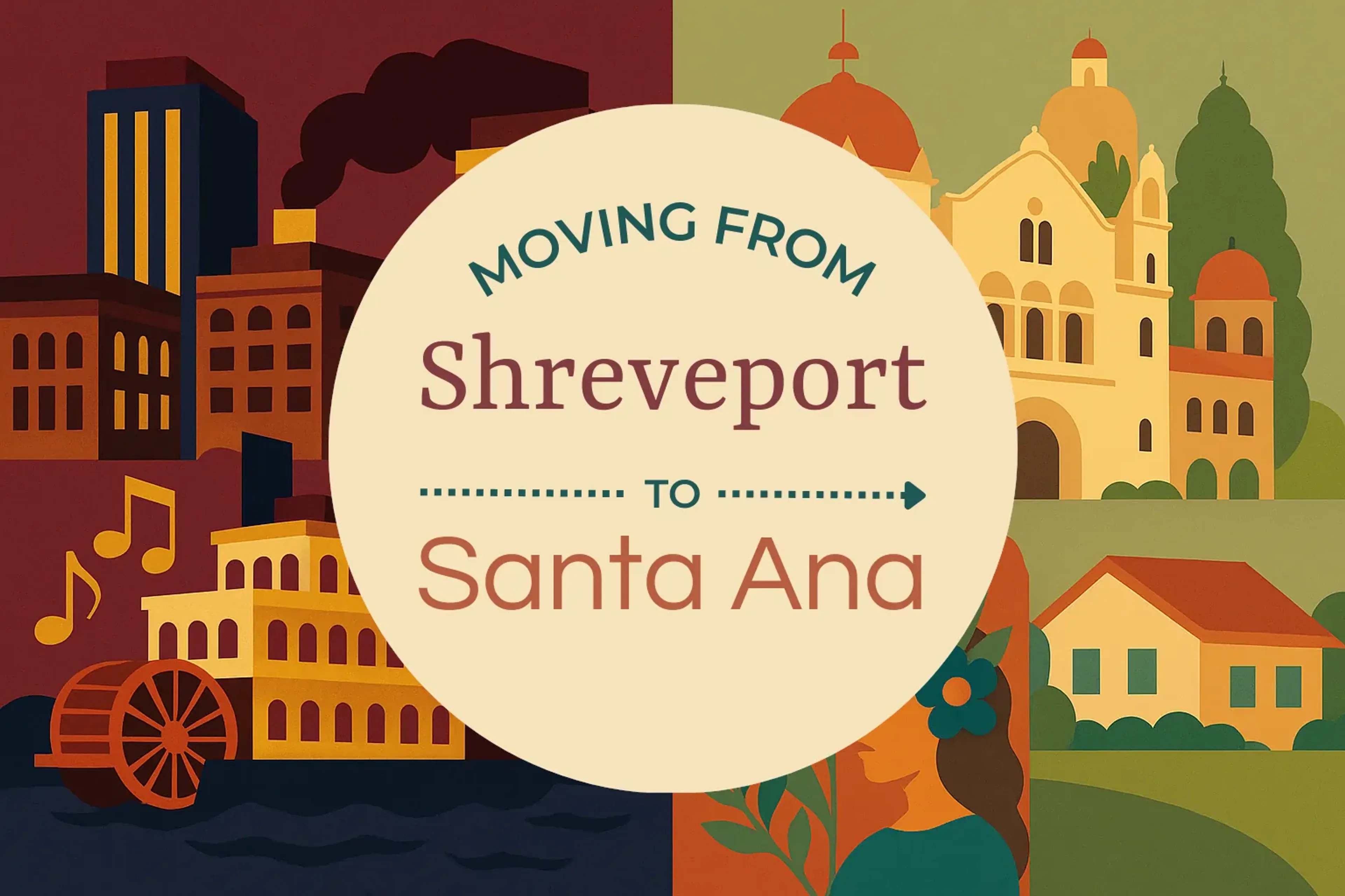 Side-by-side comparison of Shreveport to Santa Ana moving companies