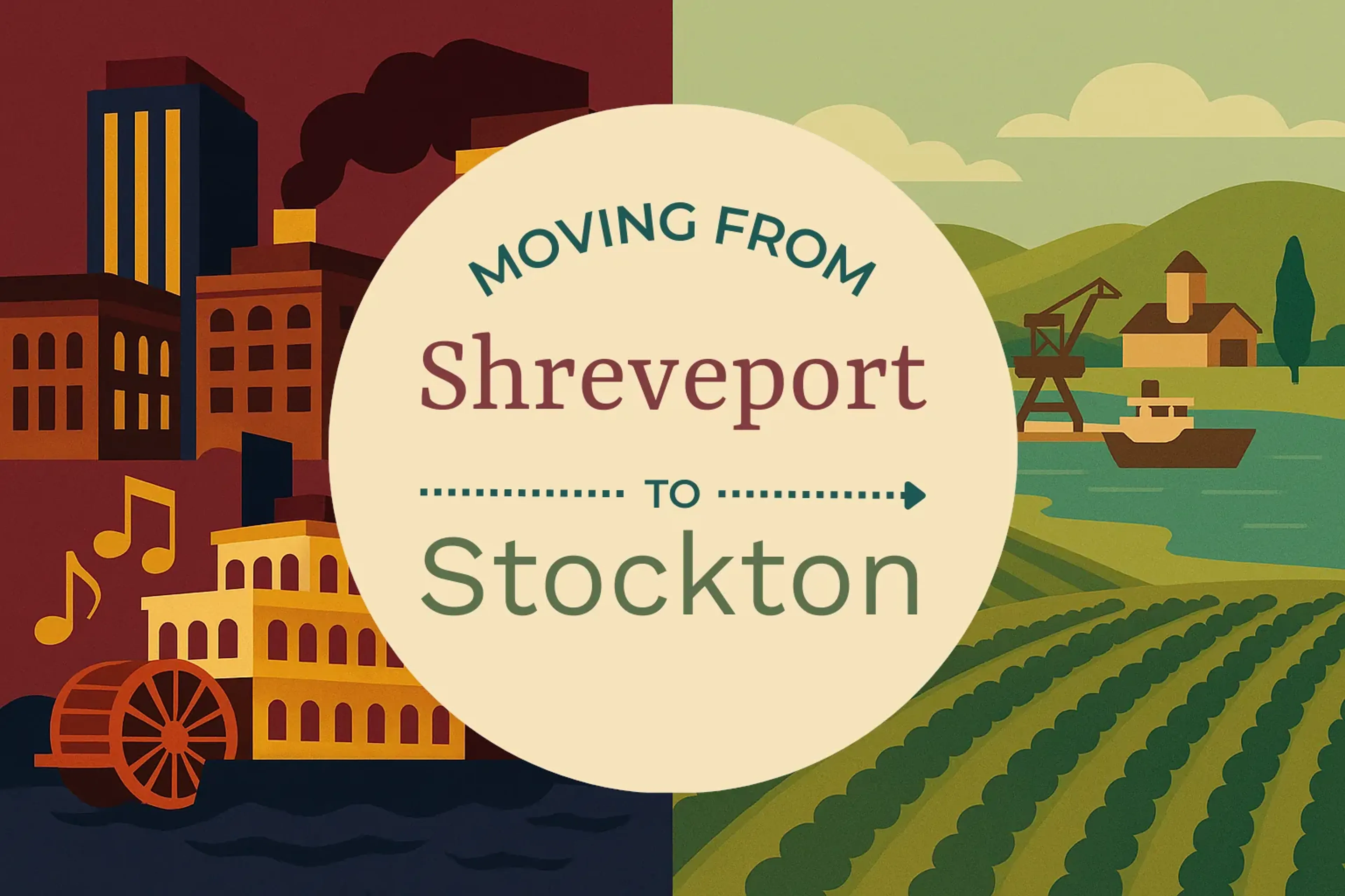 Side-by-side comparison of Shreveport to Stockton moving companies