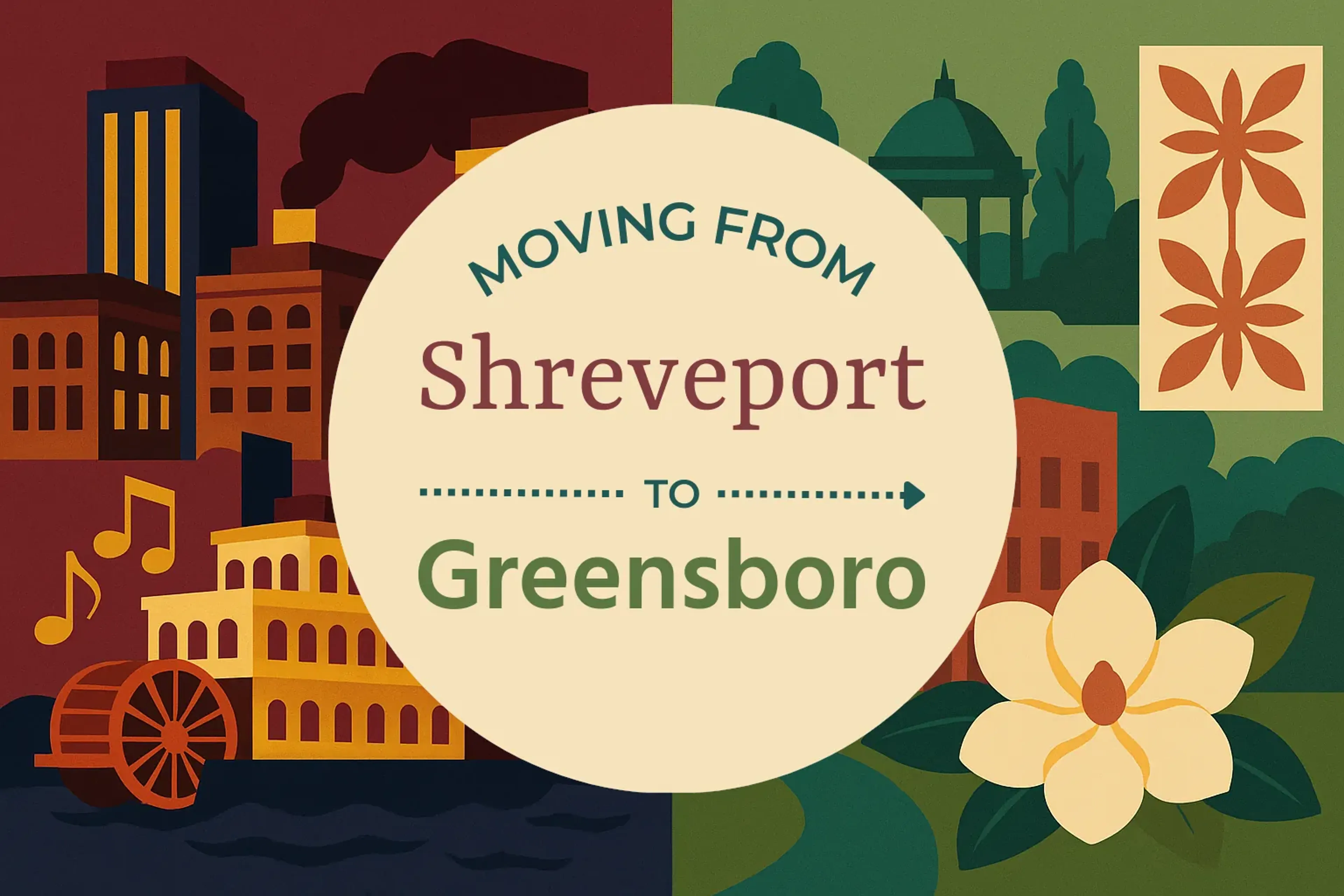 Side-by-side comparison of Shreveport to Greensboro moving companies