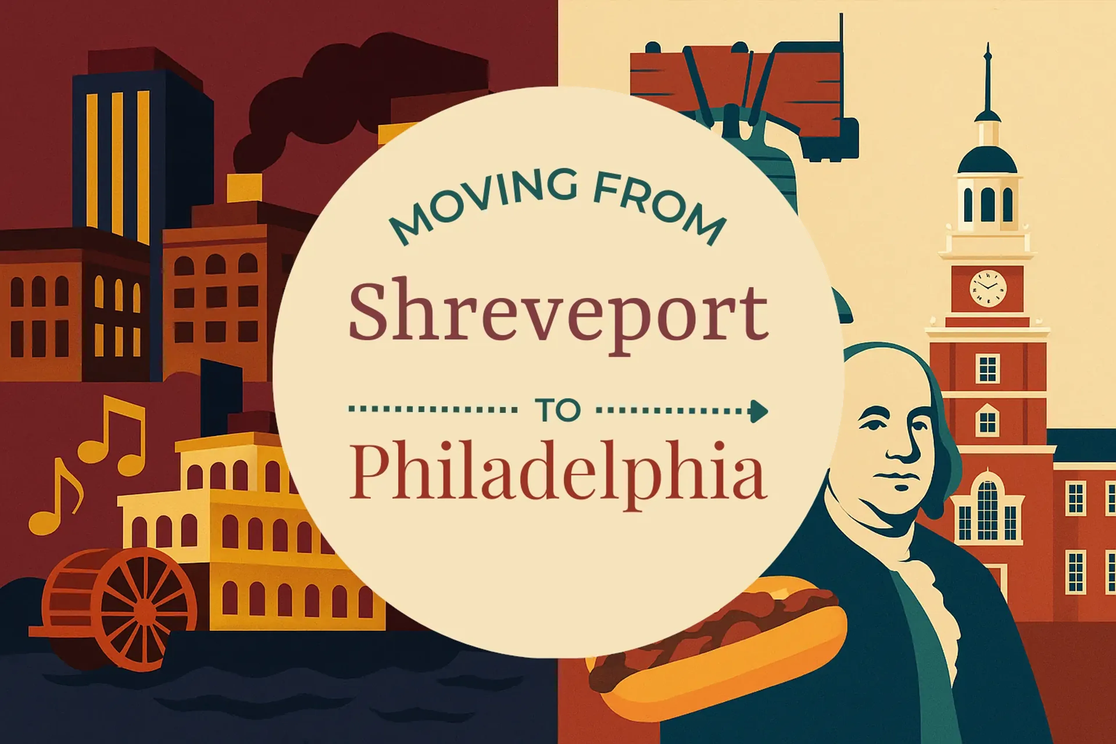 Side-by-side comparison of Shreveport to Philadelphia moving companies