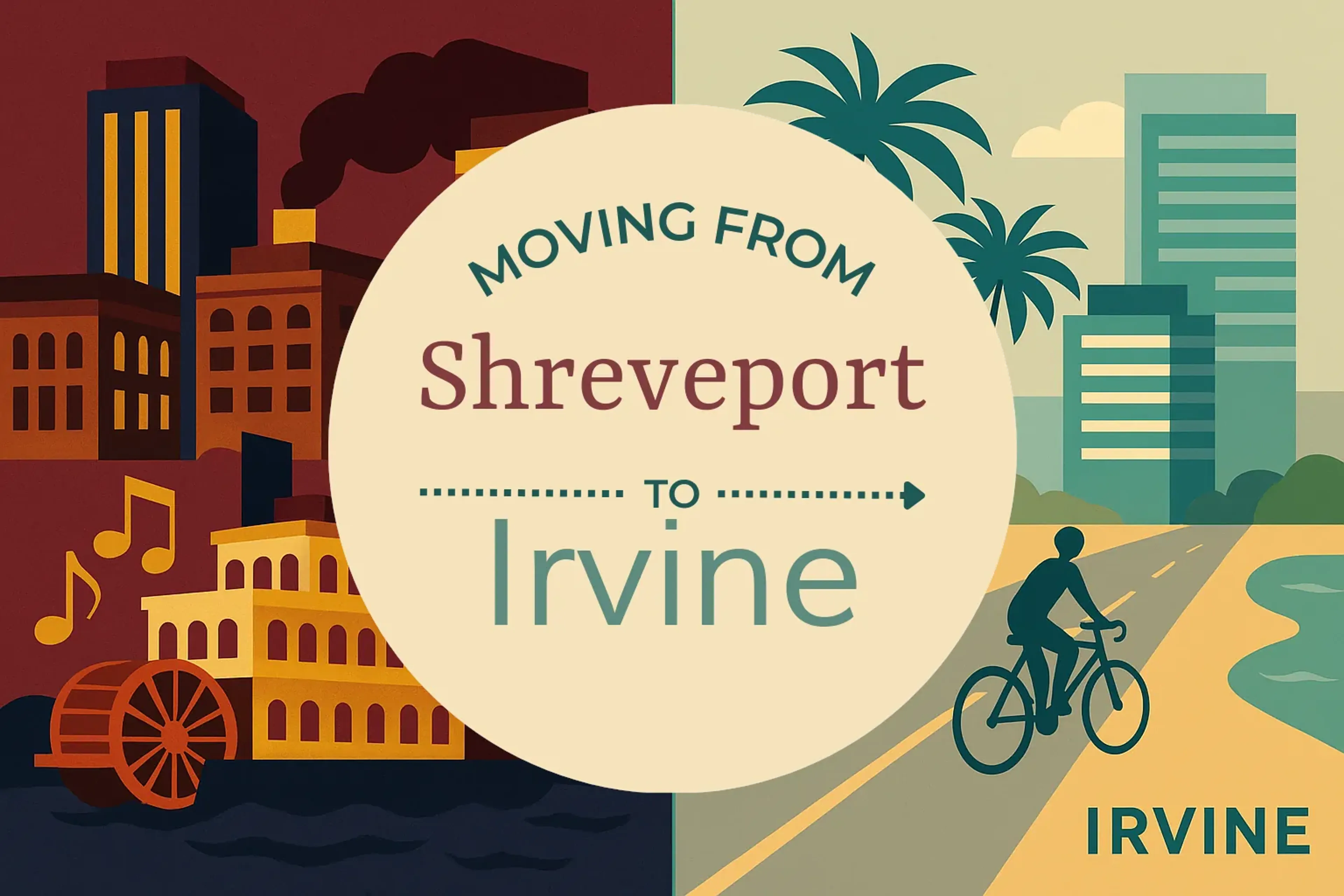 Side-by-side comparison of Shreveport to Irvine moving companies