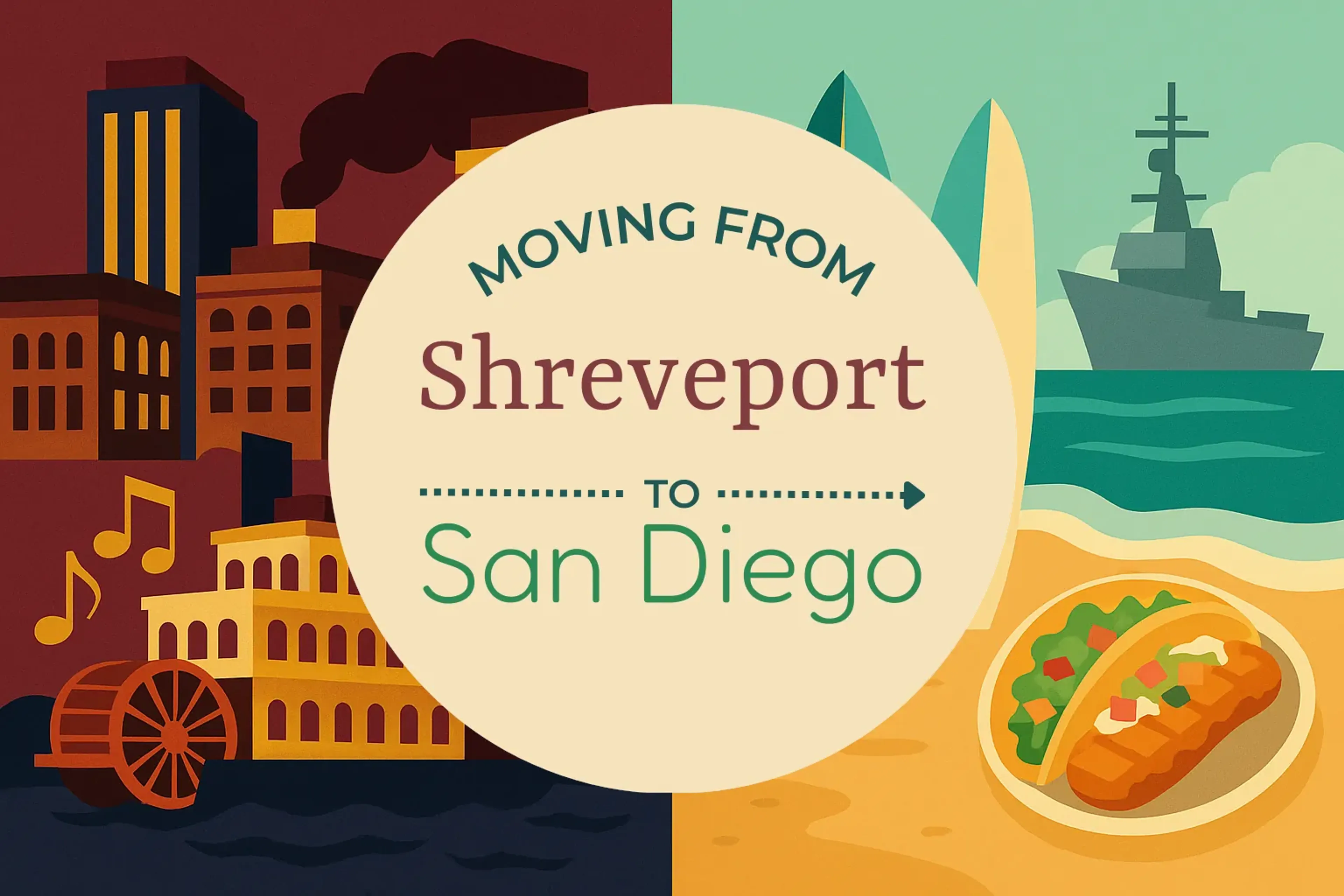 Side-by-side comparison of Shreveport to San Diego moving companies