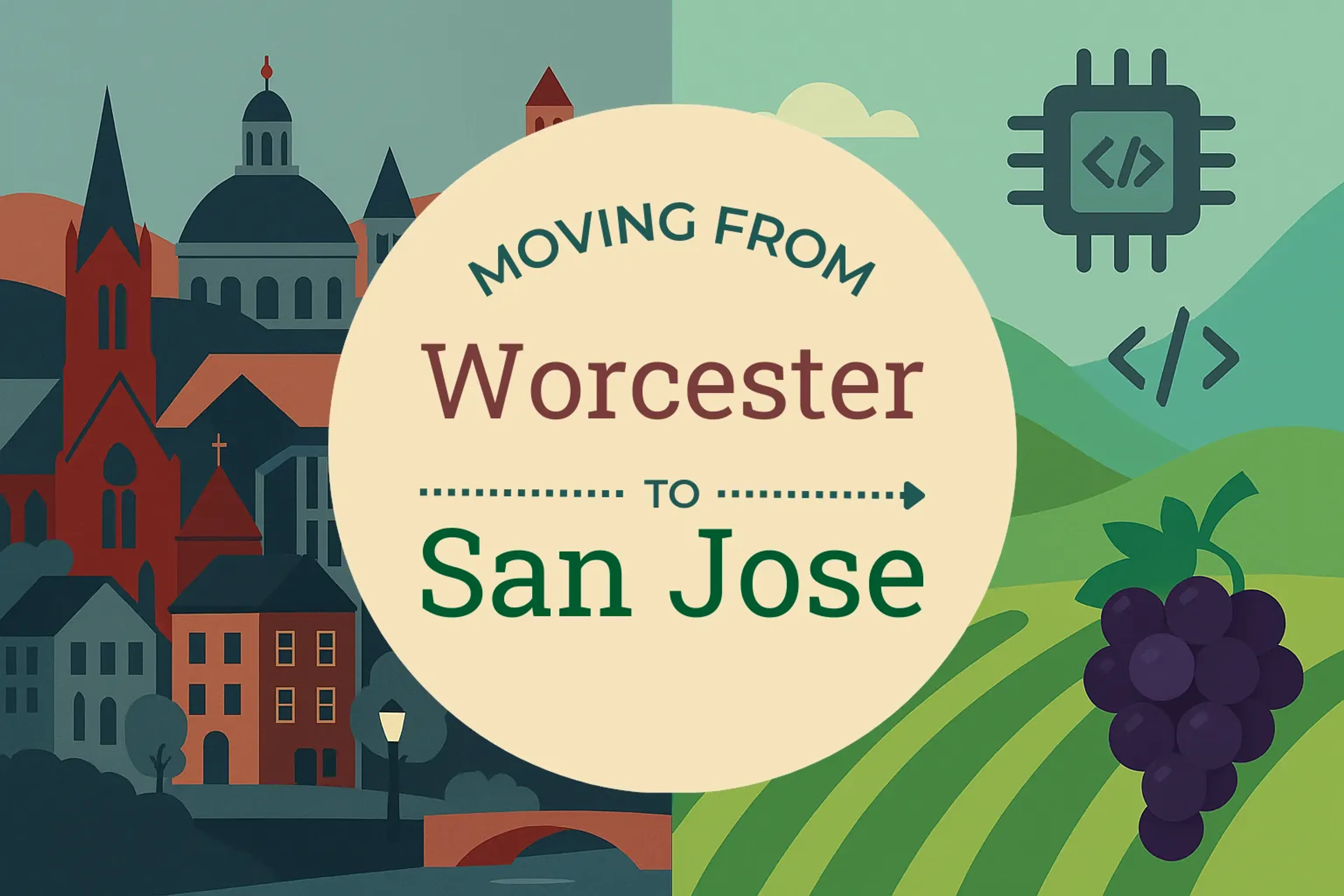 Side-by-side comparison of Worcester to San Jose moving companies