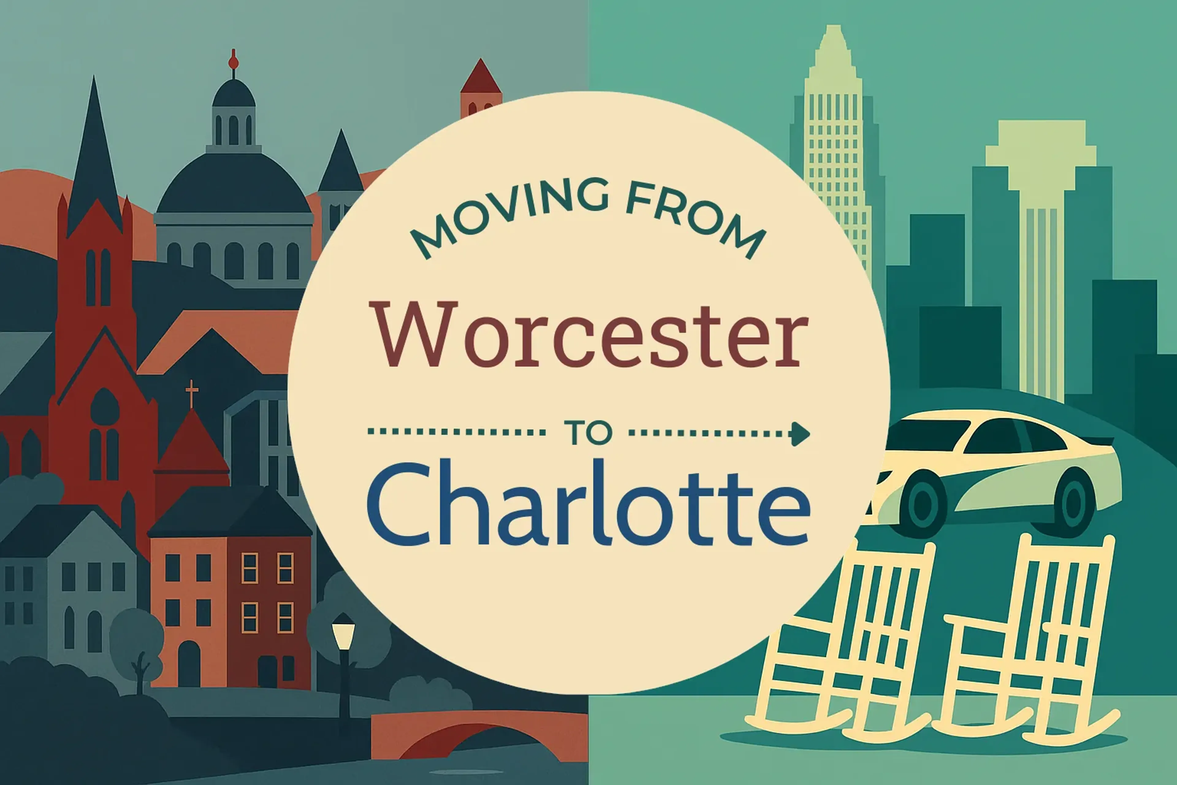 Side-by-side comparison of Worcester to Charlotte moving companies
