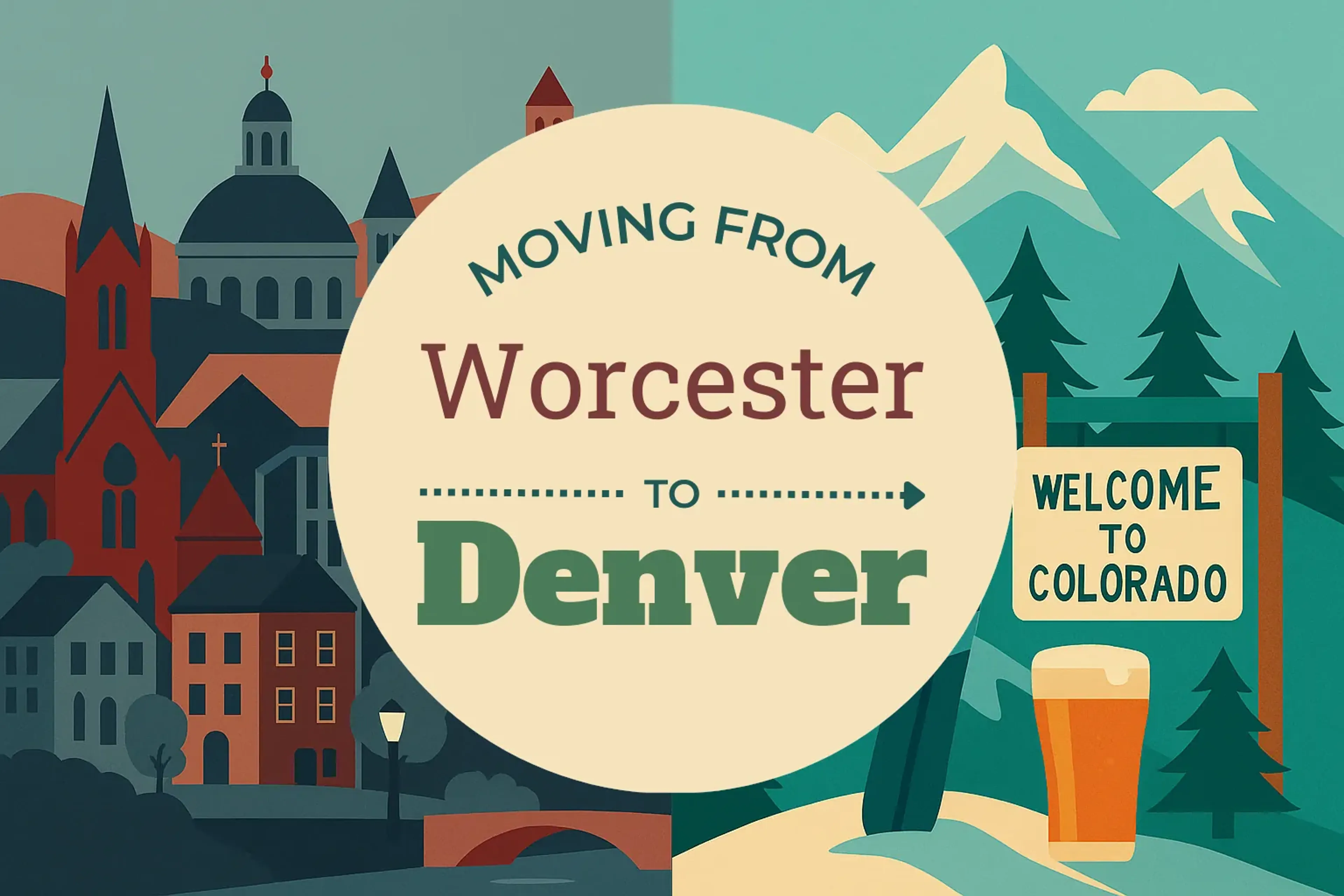 Side-by-side comparison of Worcester to Denver moving companies