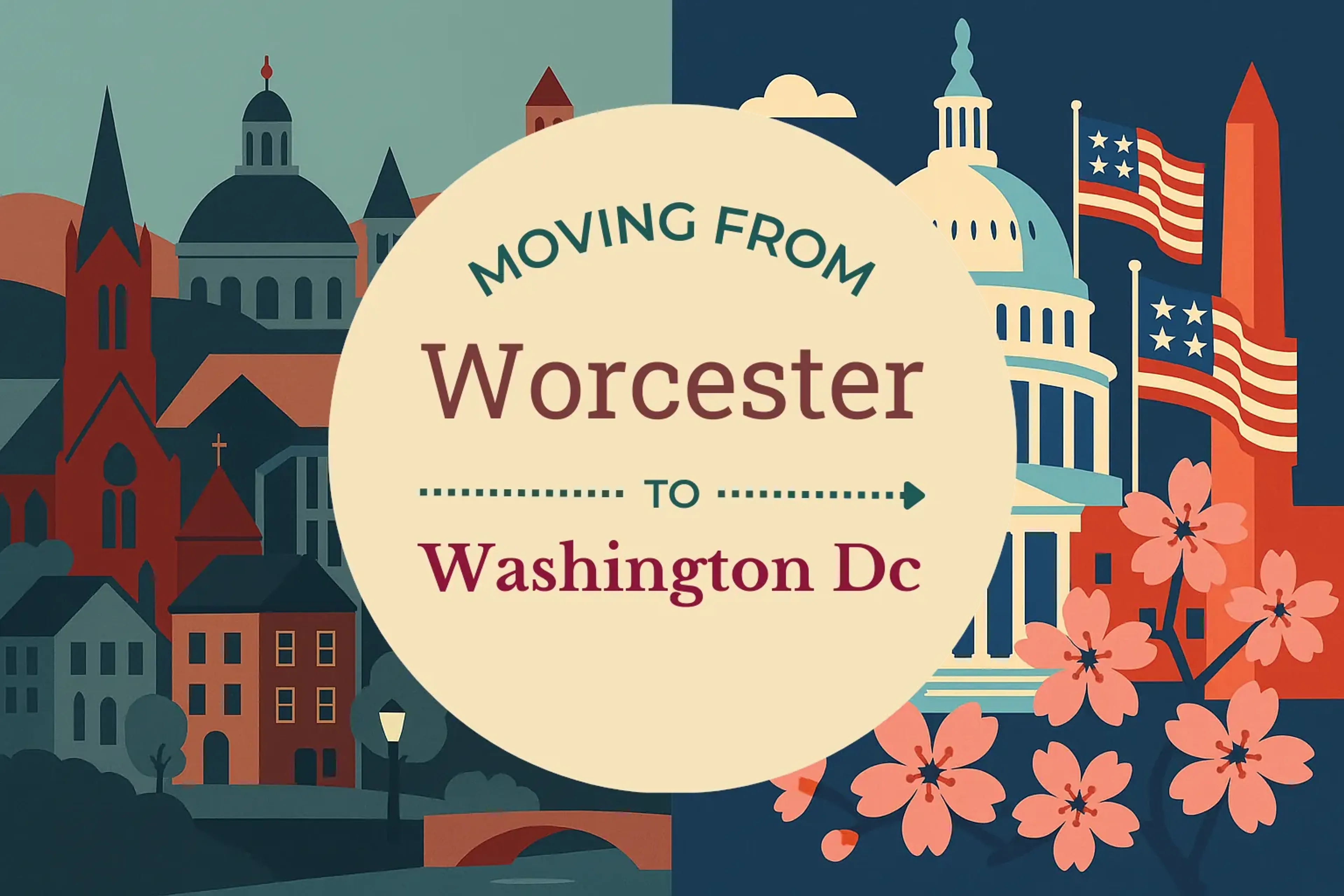 Side-by-side comparison of Worcester to Washington DC moving companies