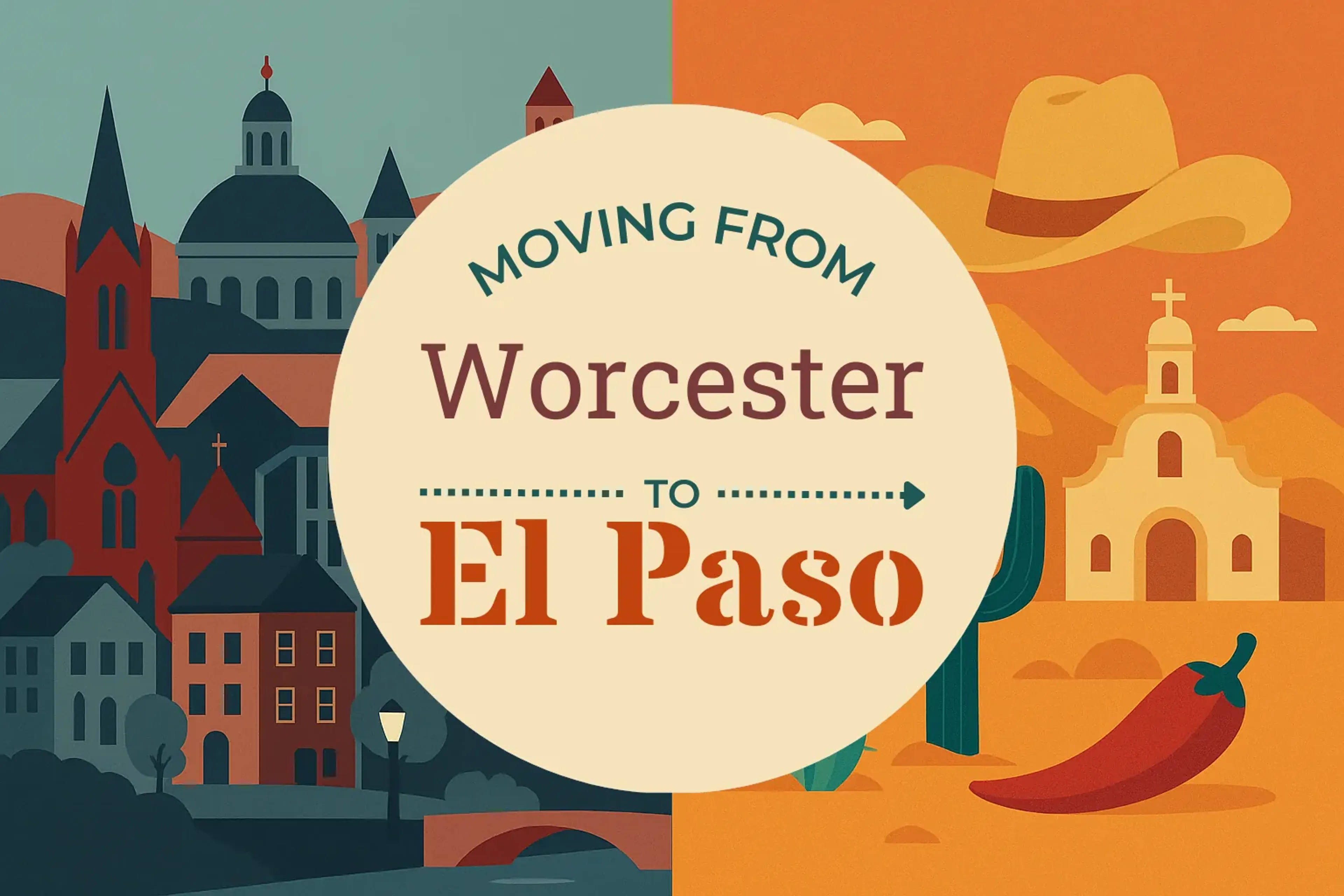 Side-by-side comparison of Worcester to El Paso moving companies