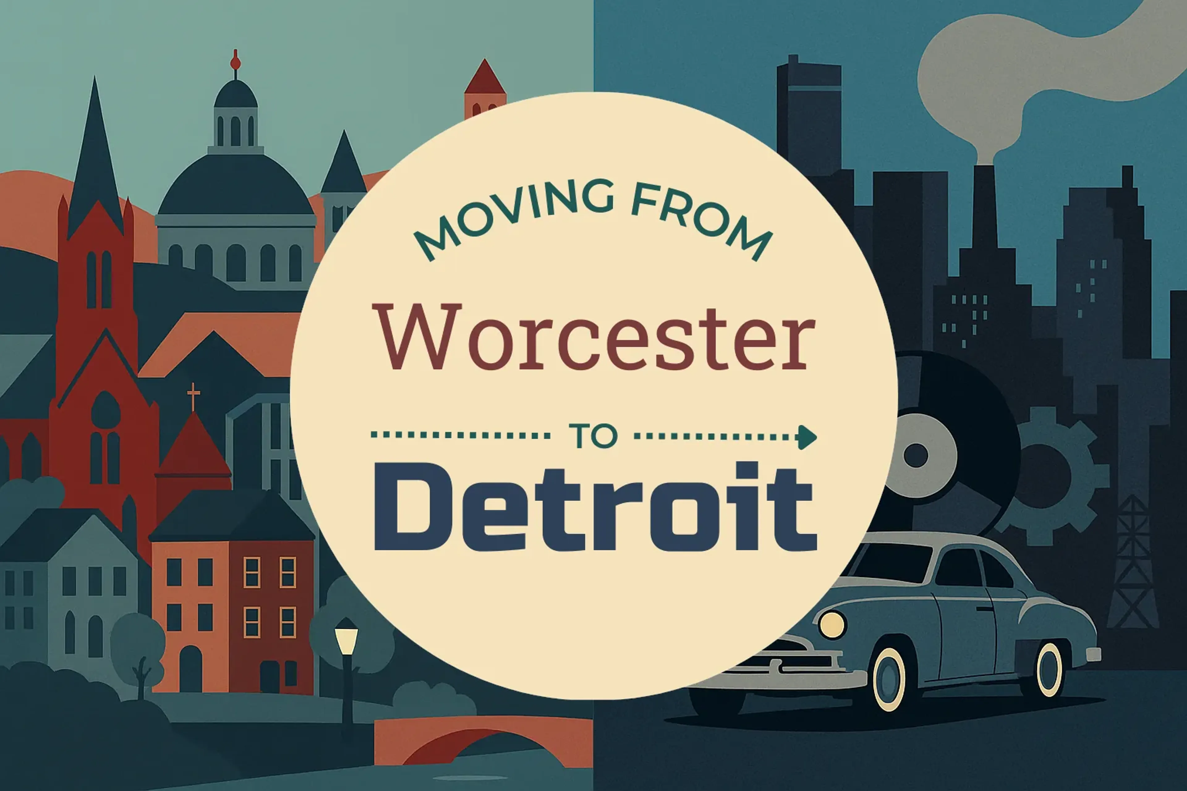 Side-by-side comparison of Worcester to Detroit moving companies