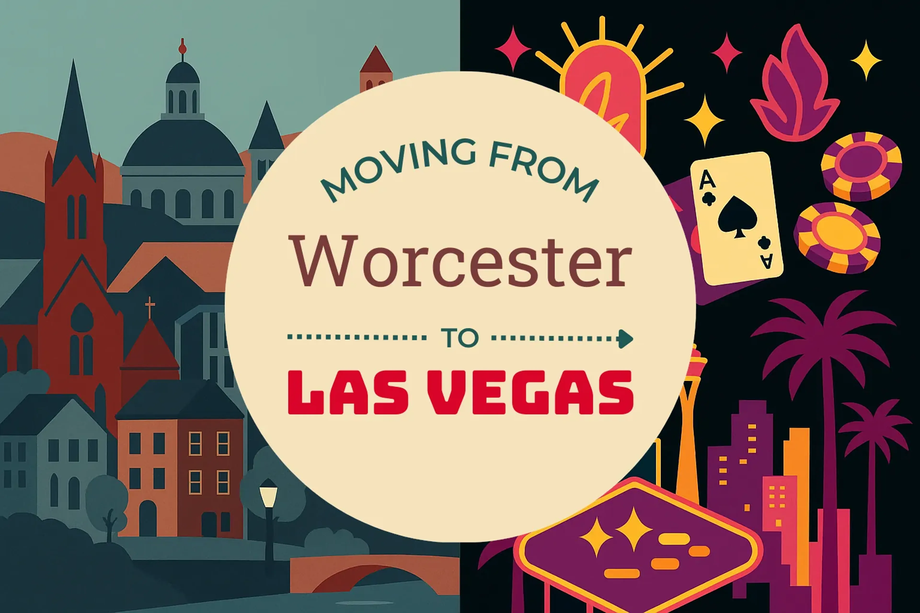 Side-by-side comparison of Worcester to Las Vegas moving companies