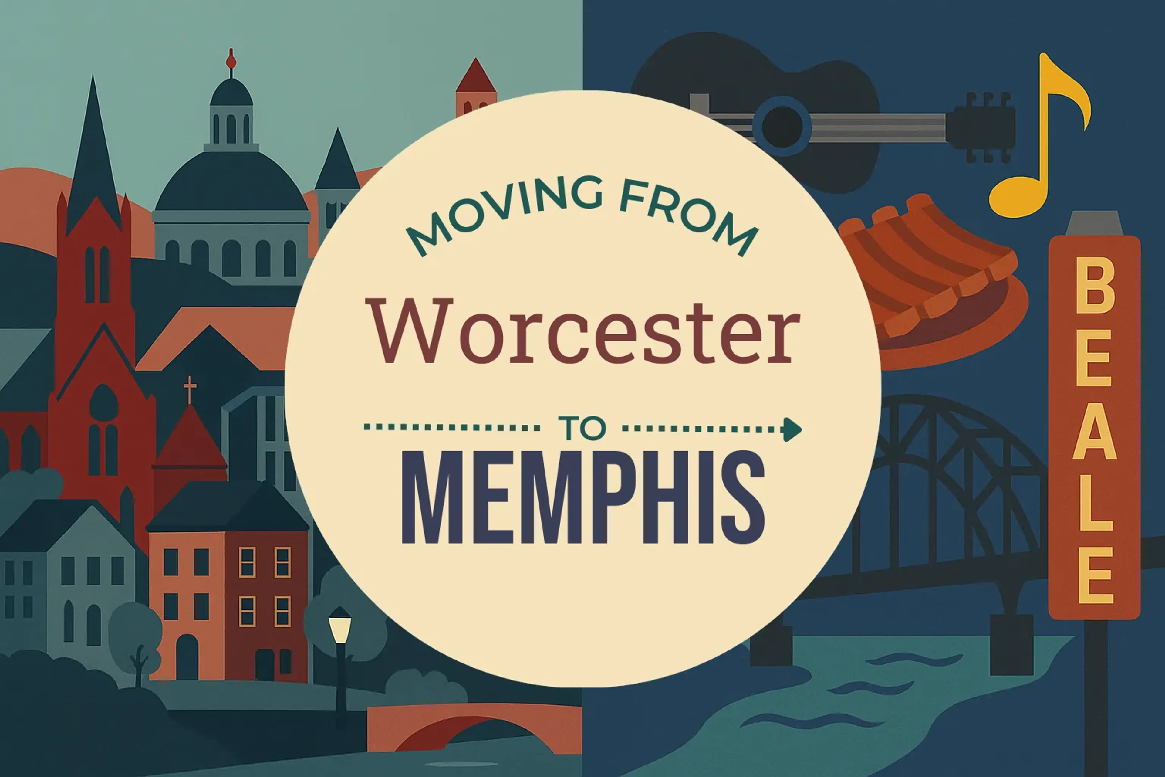 Side-by-side comparison of Worcester to Memphis moving companies