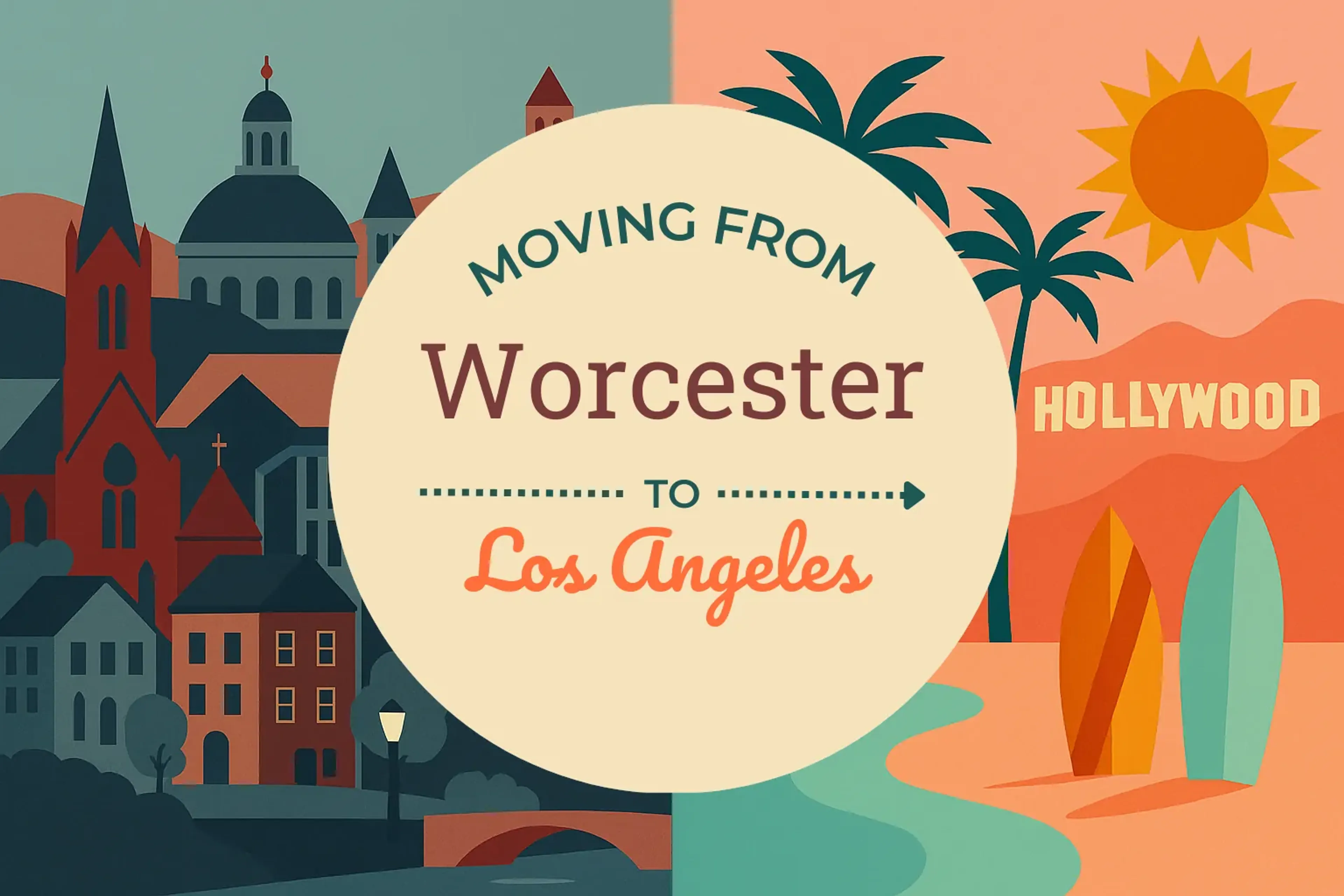 Side-by-side comparison of Worcester to Los Angeles moving companies