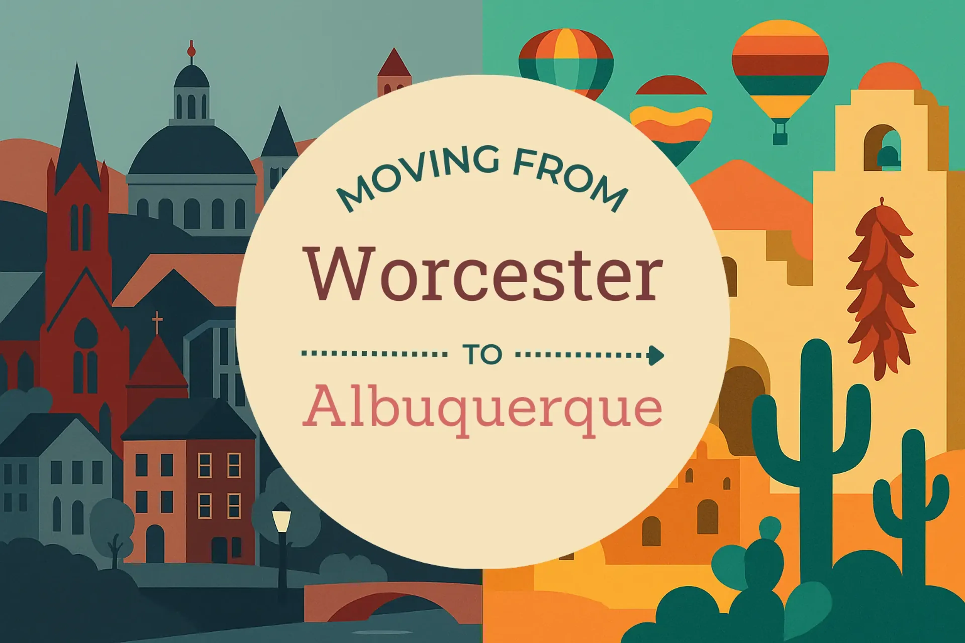 Side-by-side comparison of Worcester to Albuquerque moving companies