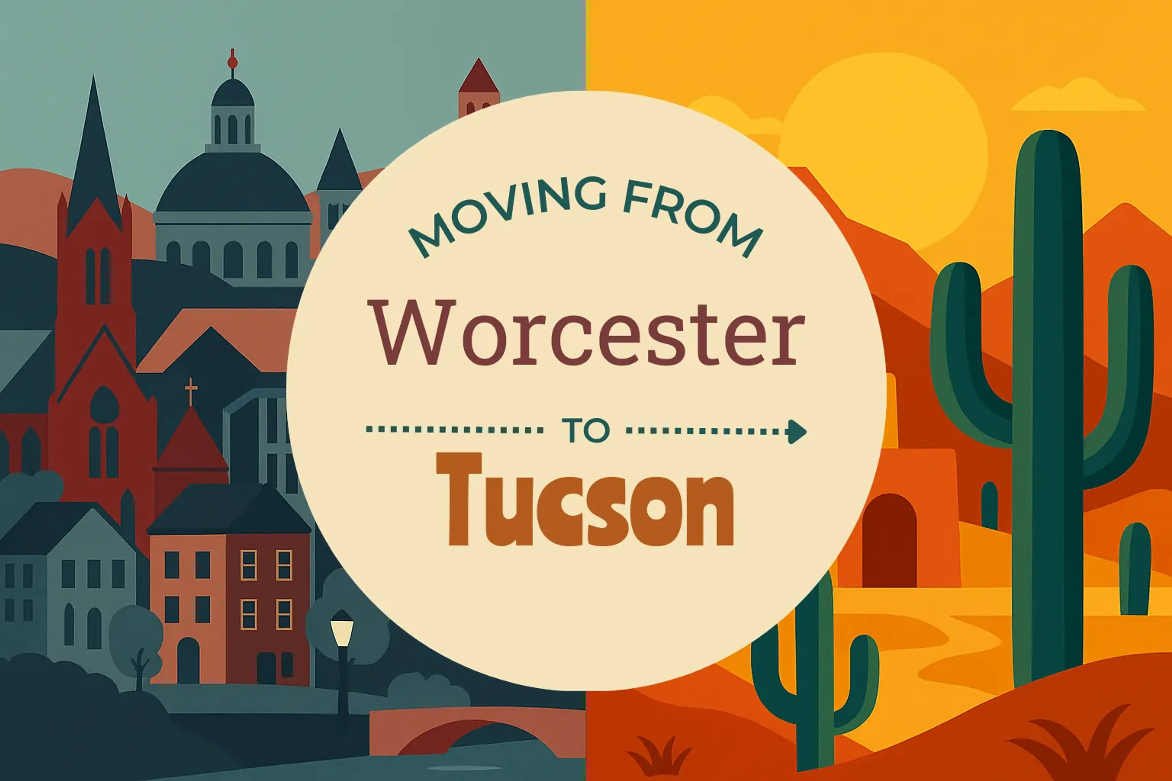 Side-by-side comparison of Worcester to Tucson moving companies