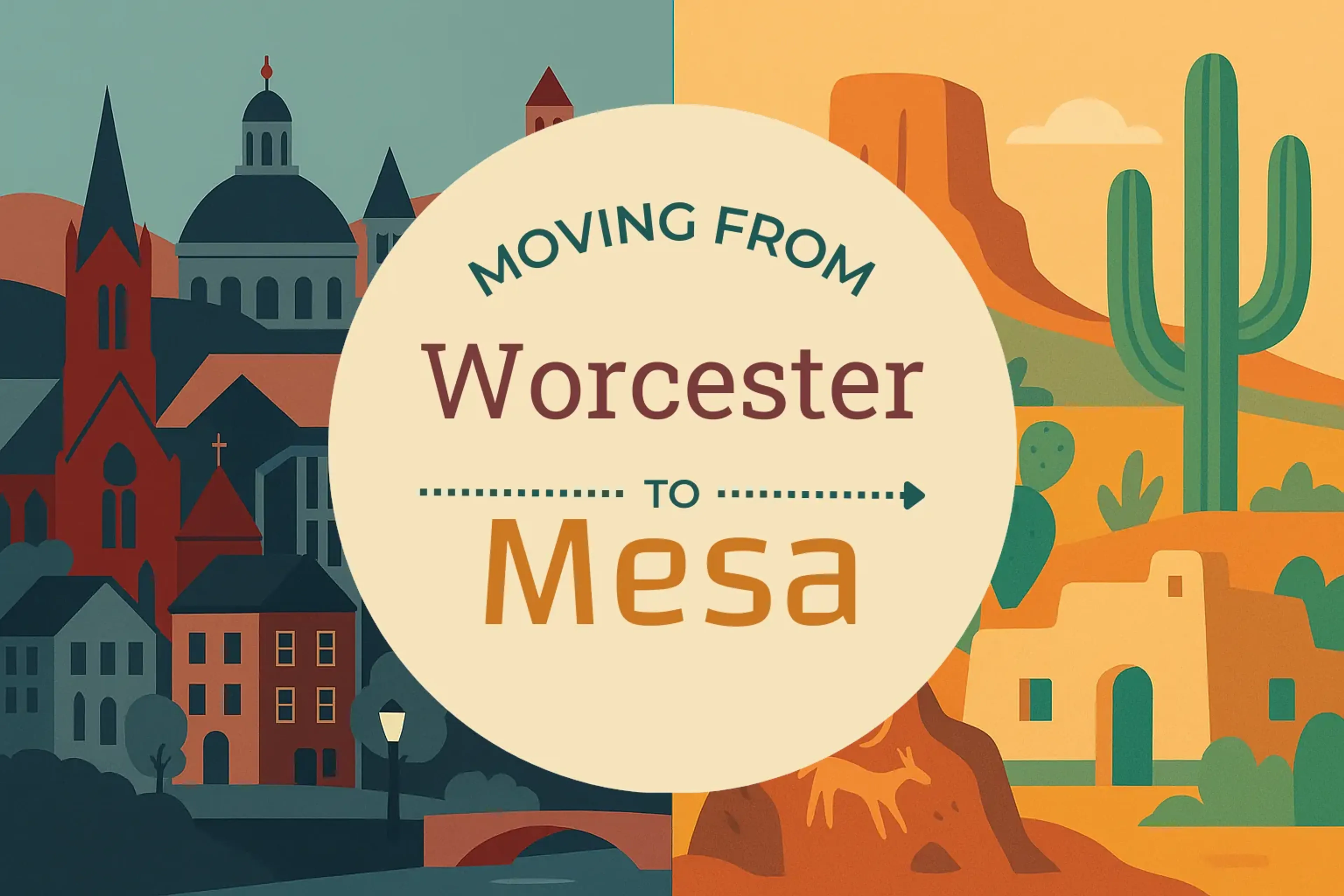 Side-by-side comparison of Worcester to Mesa moving companies