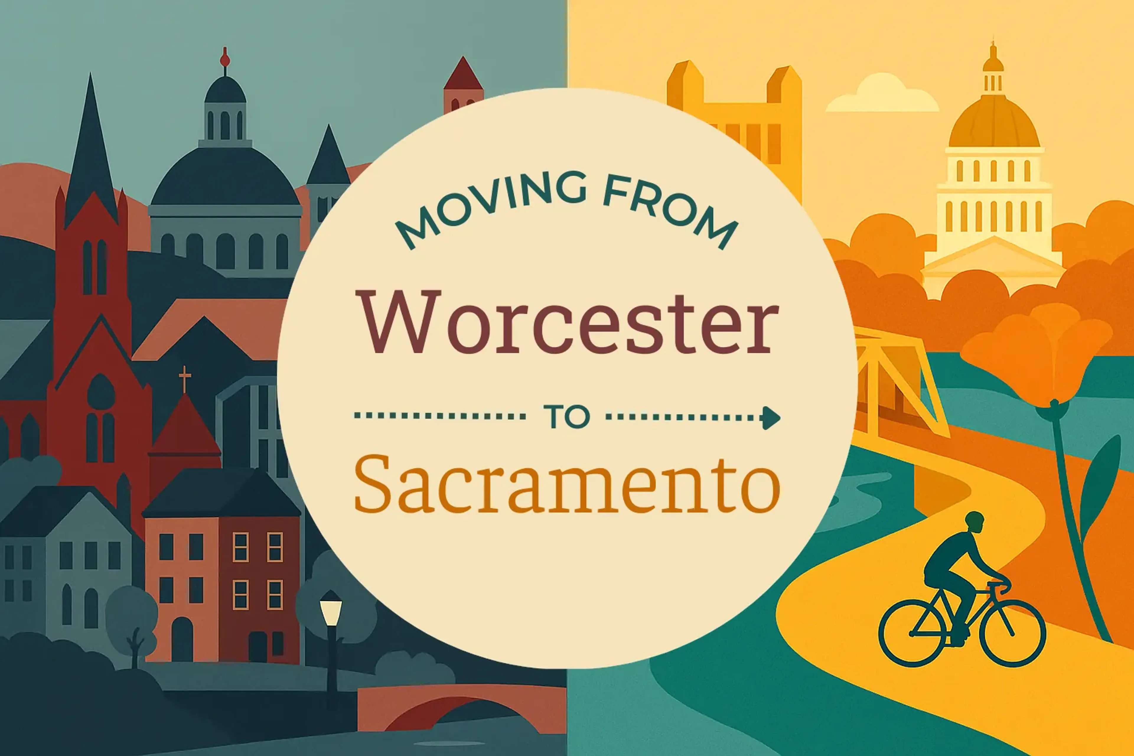 Side-by-side comparison of Worcester to Sacramento moving companies