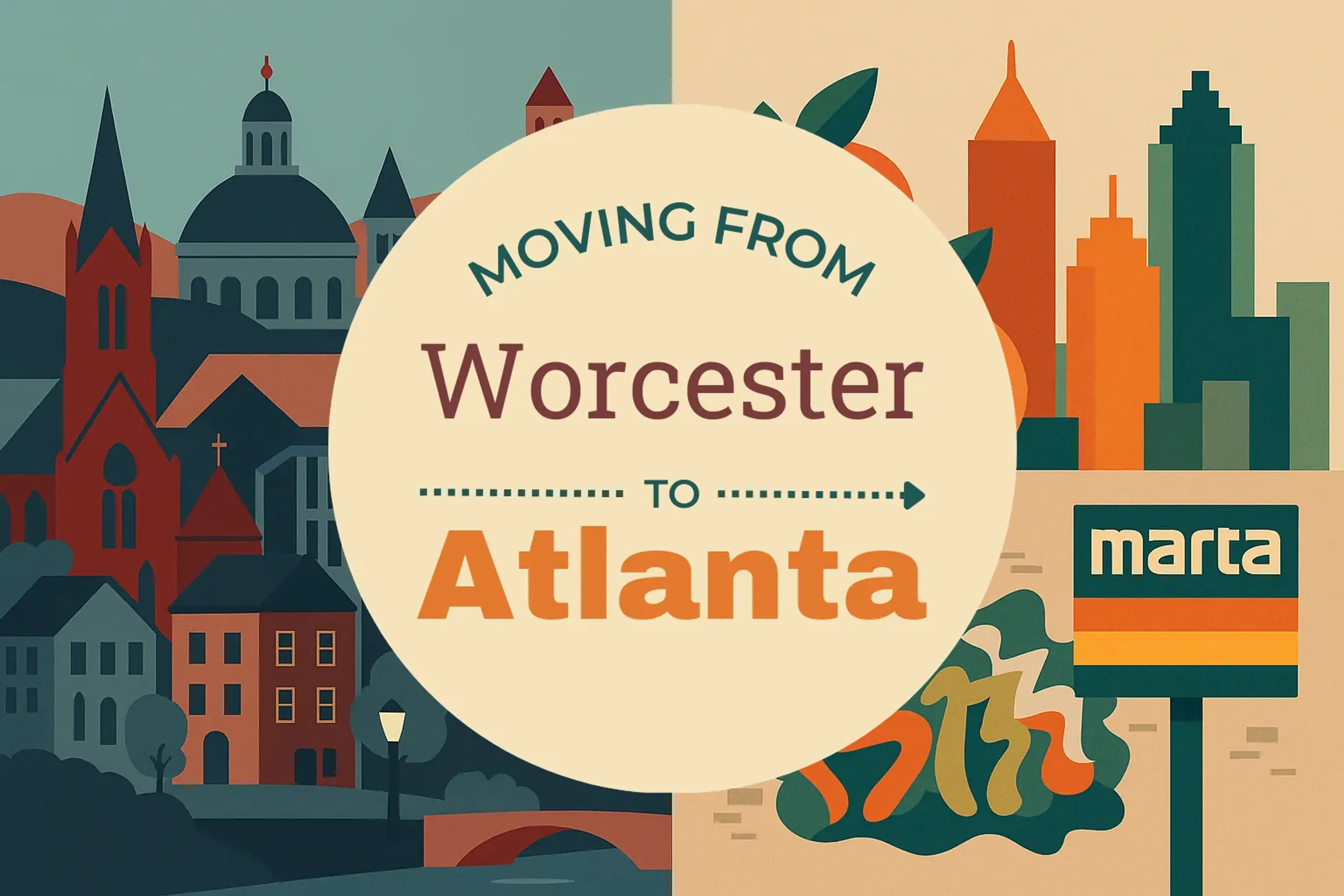 Side-by-side comparison of Worcester to Atlanta moving companies