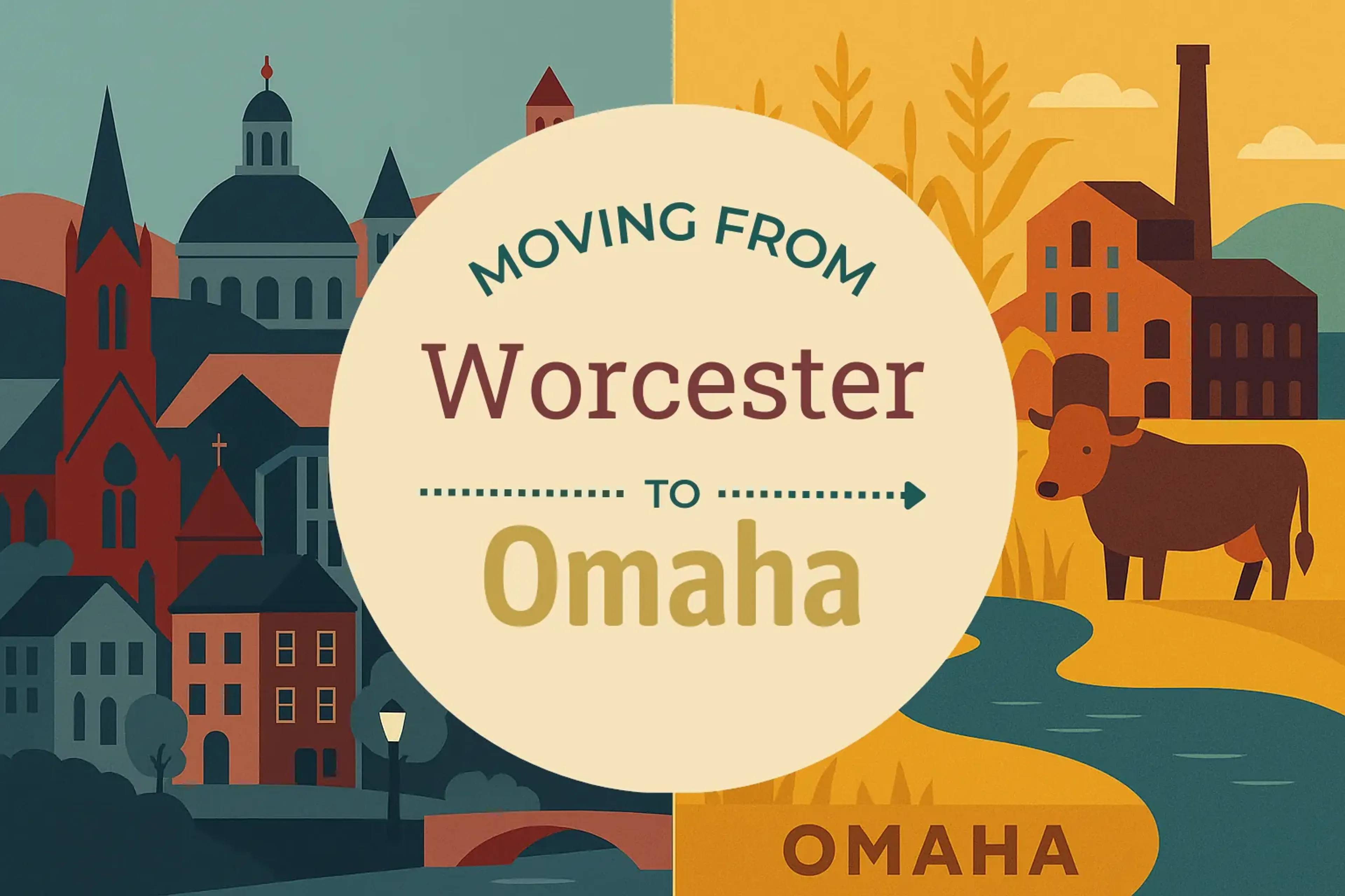 Side-by-side comparison of Worcester to Omaha moving companies