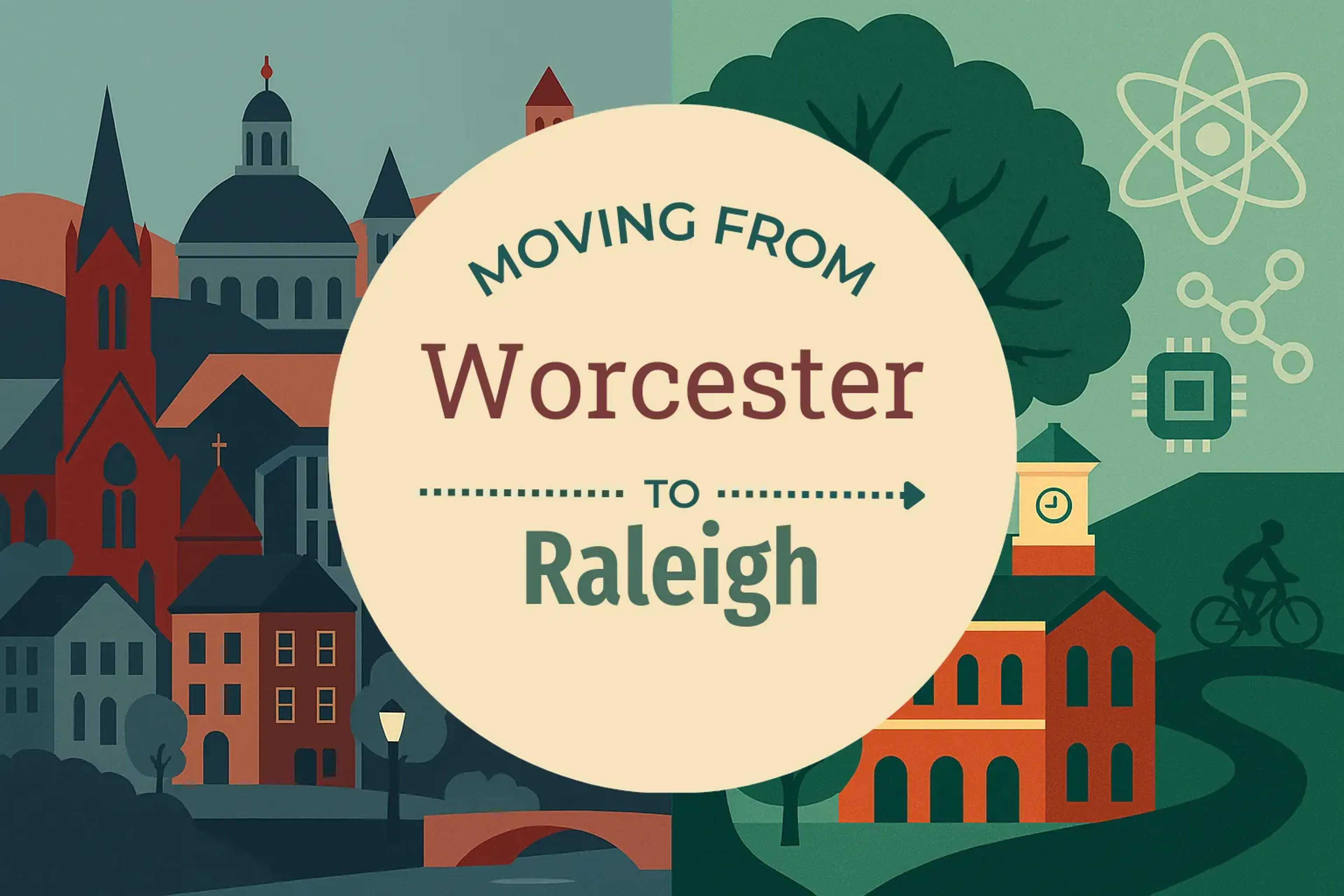 Side-by-side comparison of Worcester to Raleigh moving companies