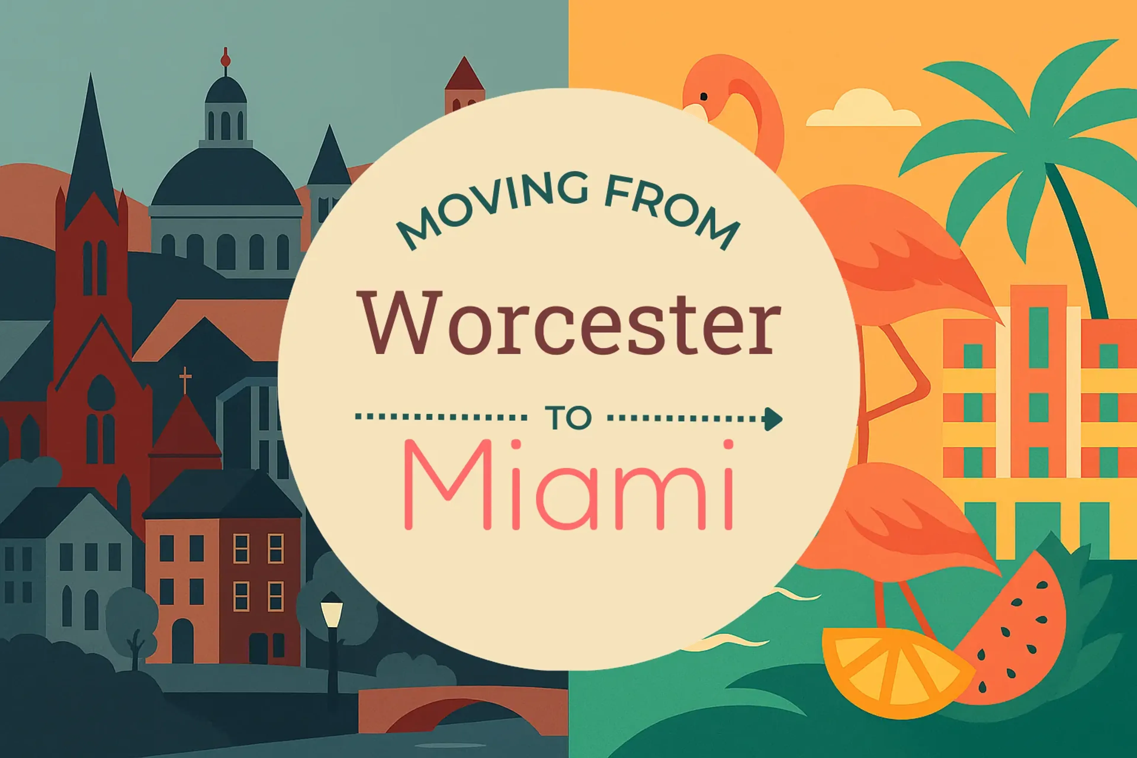 Side-by-side comparison of Worcester to Miami moving companies