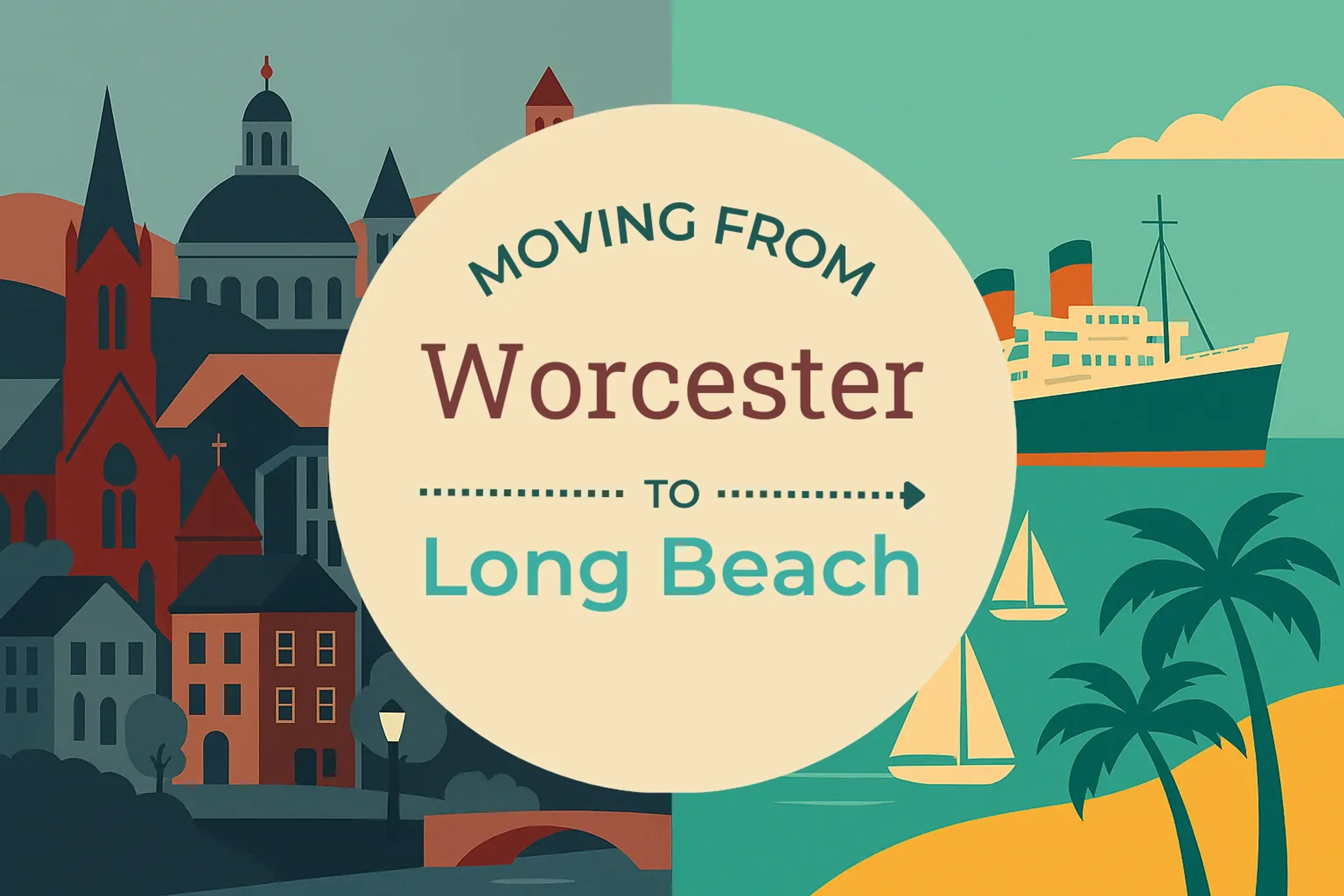 Side-by-side comparison of Worcester to Long Beach moving companies