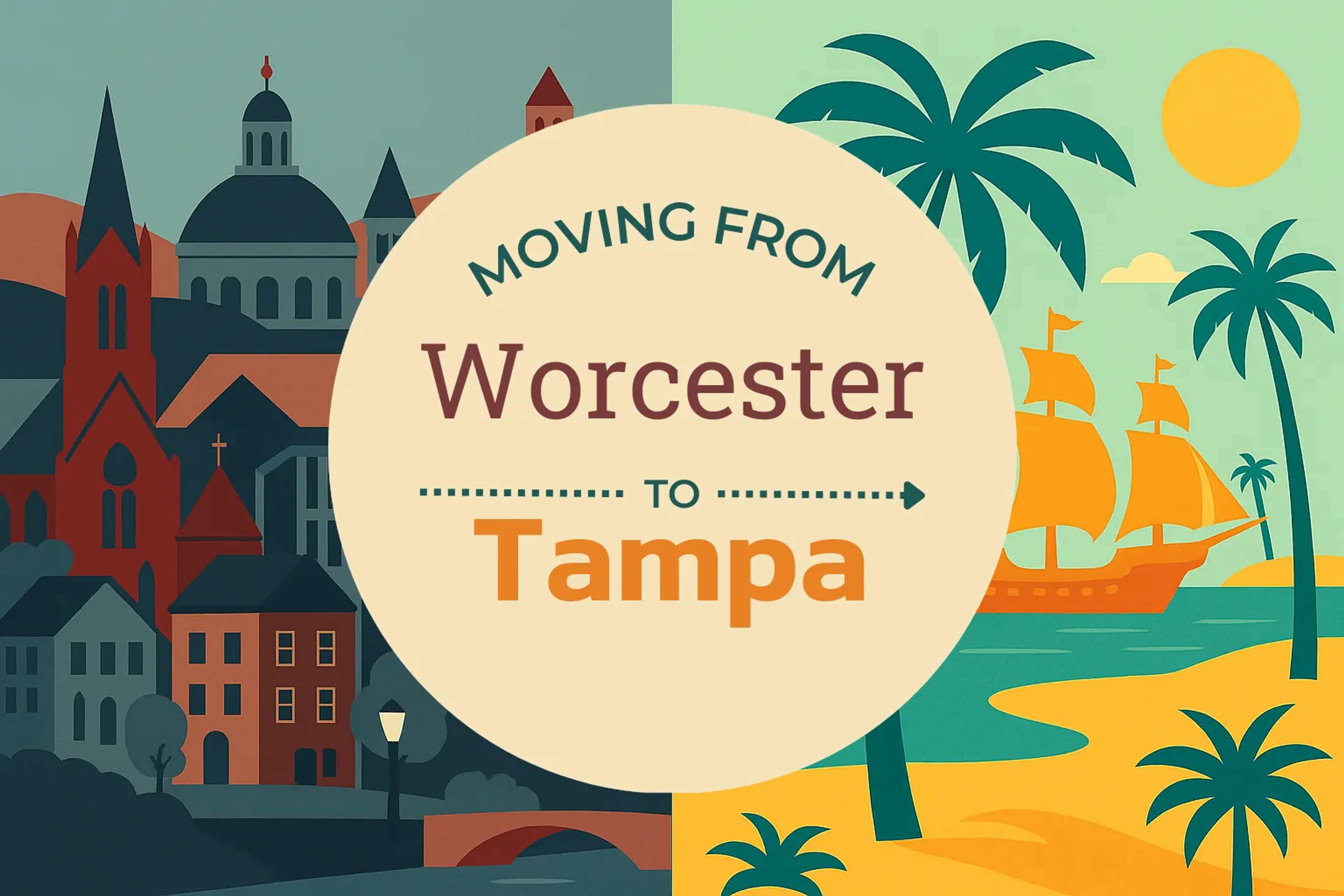 Side-by-side comparison of Worcester to Tampa moving companies