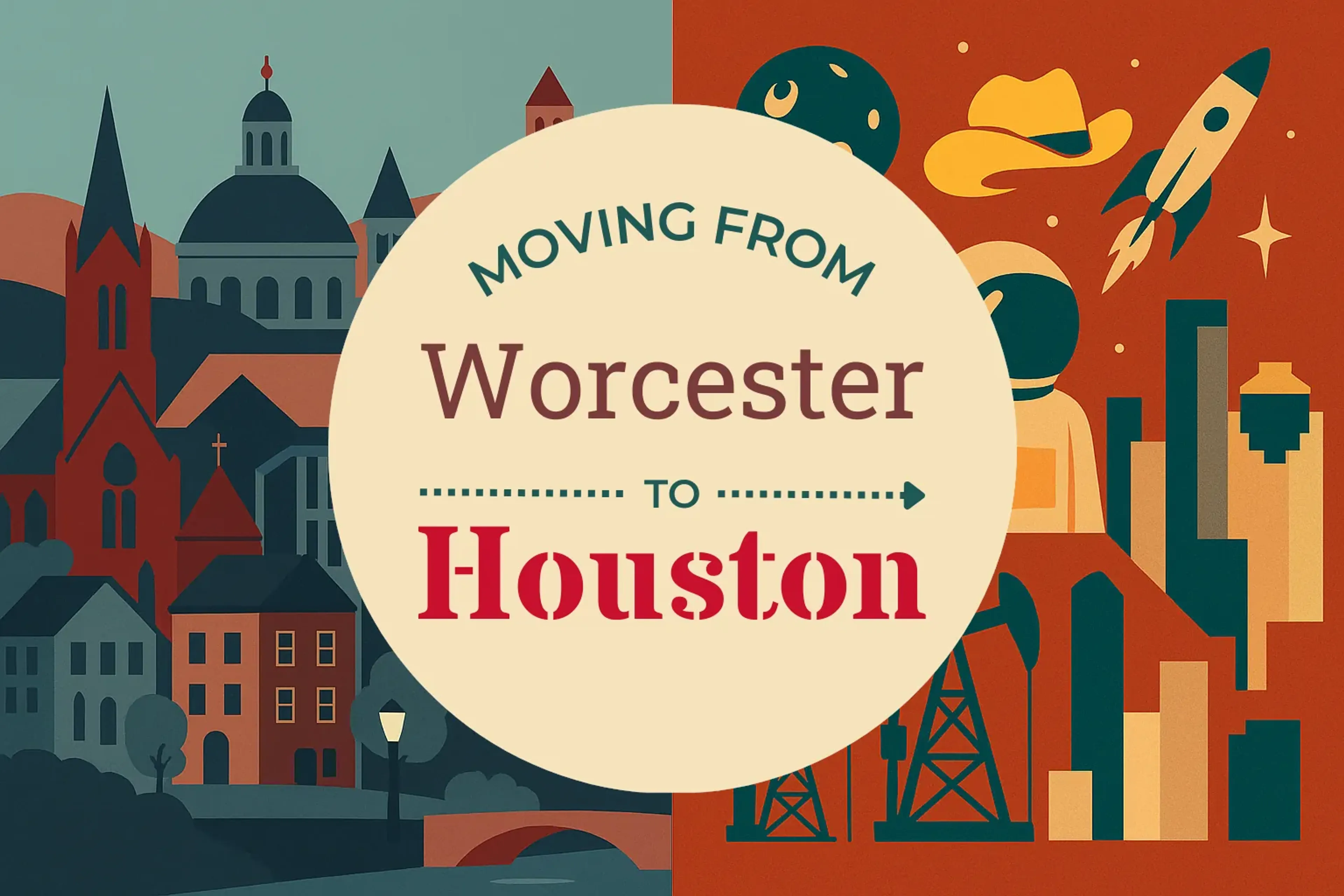 Side-by-side comparison of Worcester to Houston moving companies