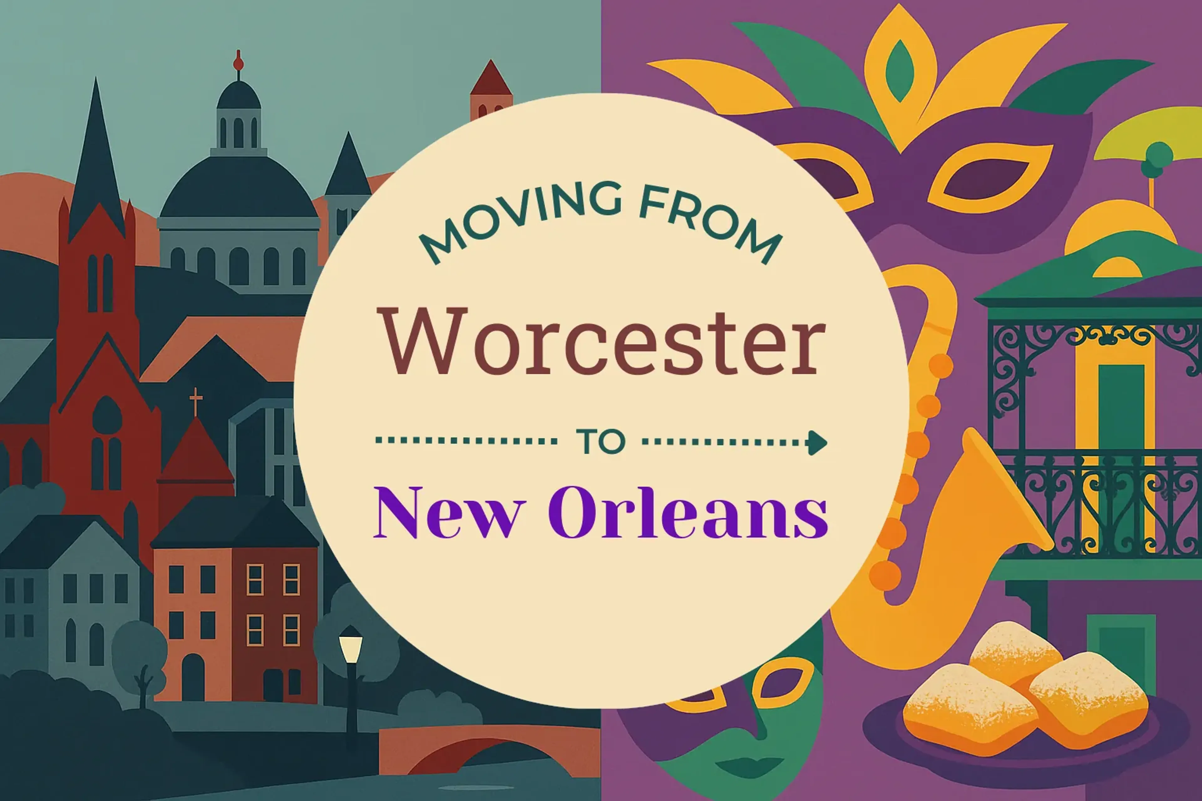 Side-by-side comparison of Worcester to New Orleans moving companies