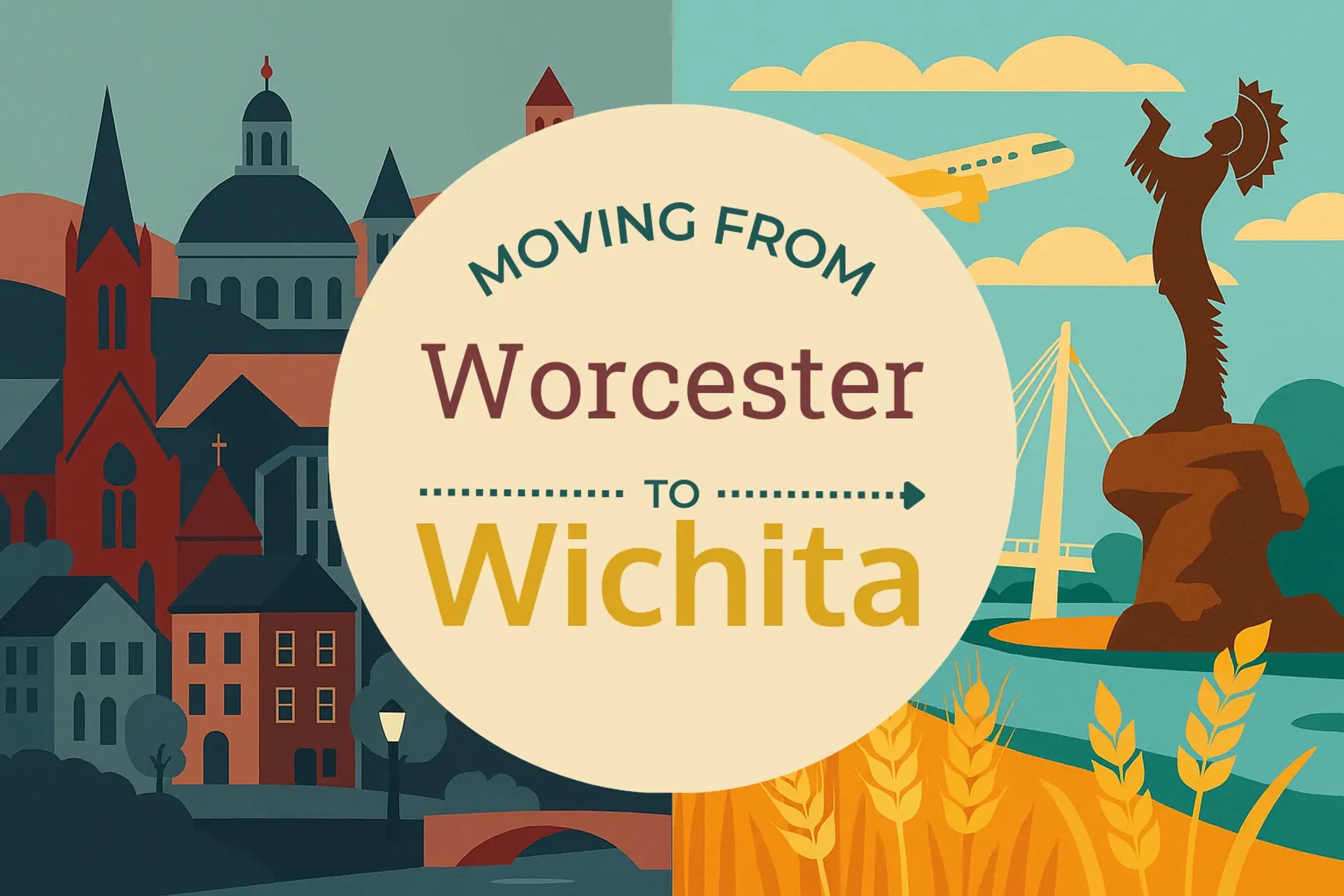 Side-by-side comparison of Worcester to Wichita moving companies