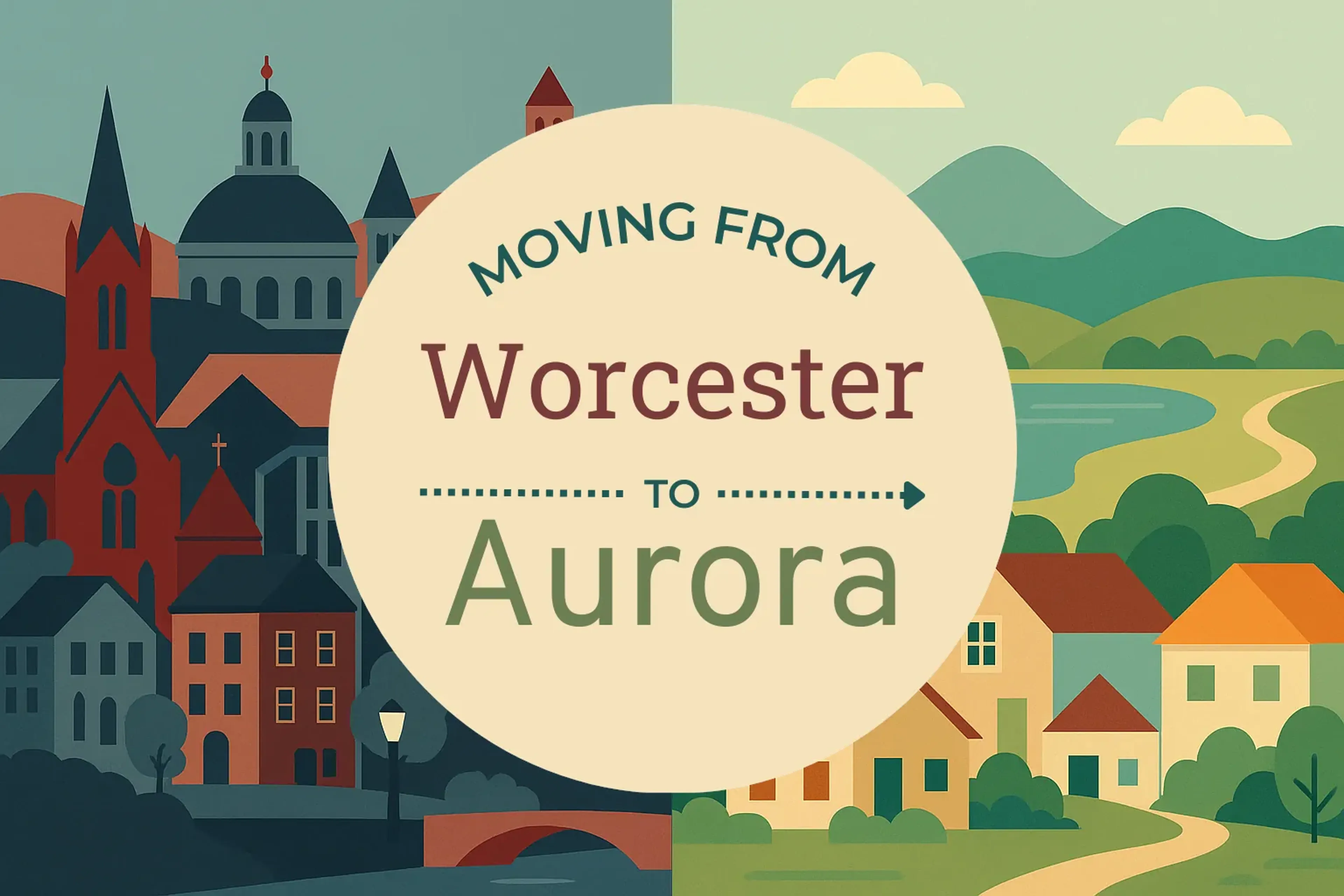 Side-by-side comparison of Worcester to Aurora moving companies