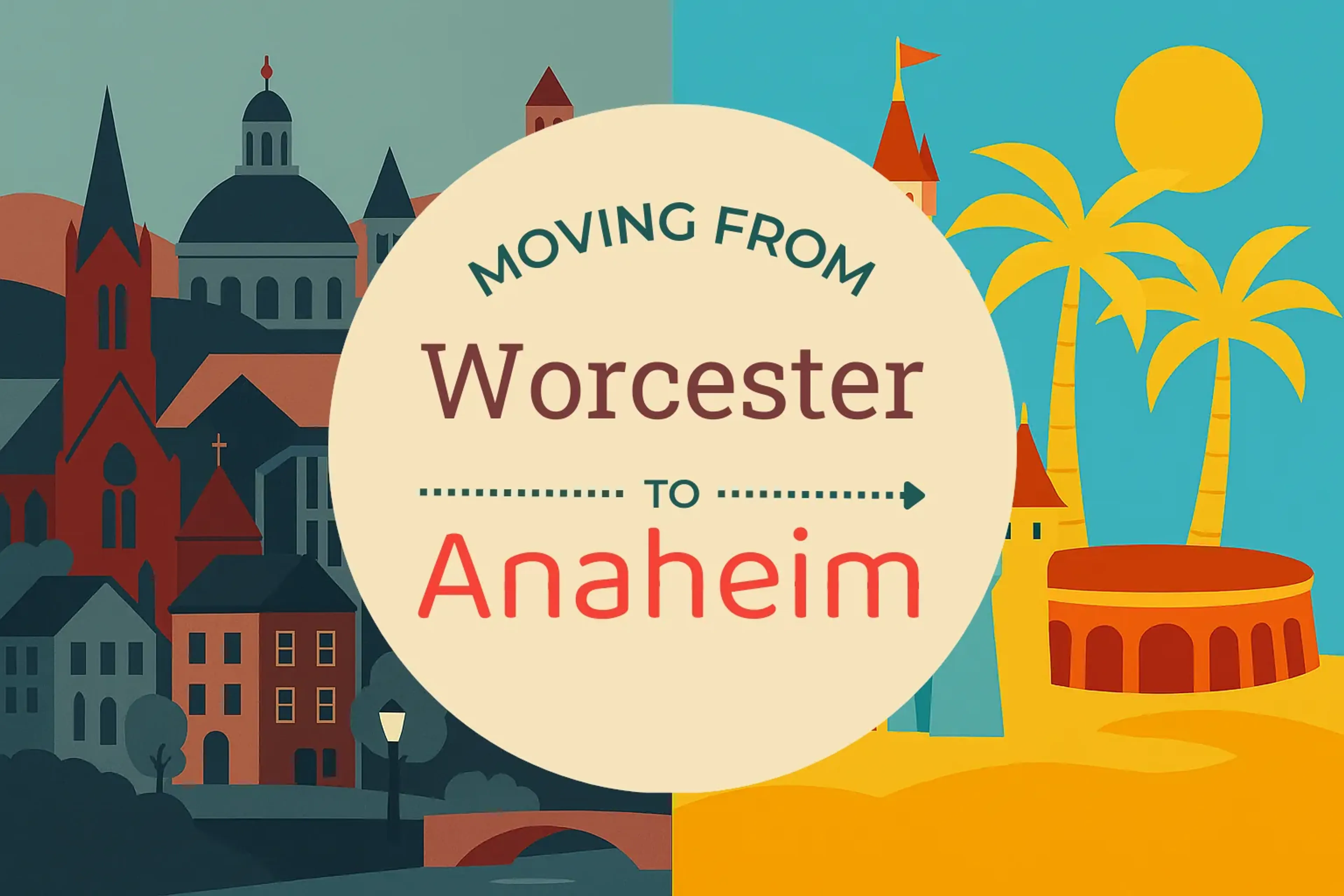 Side-by-side comparison of Worcester to Anaheim moving companies