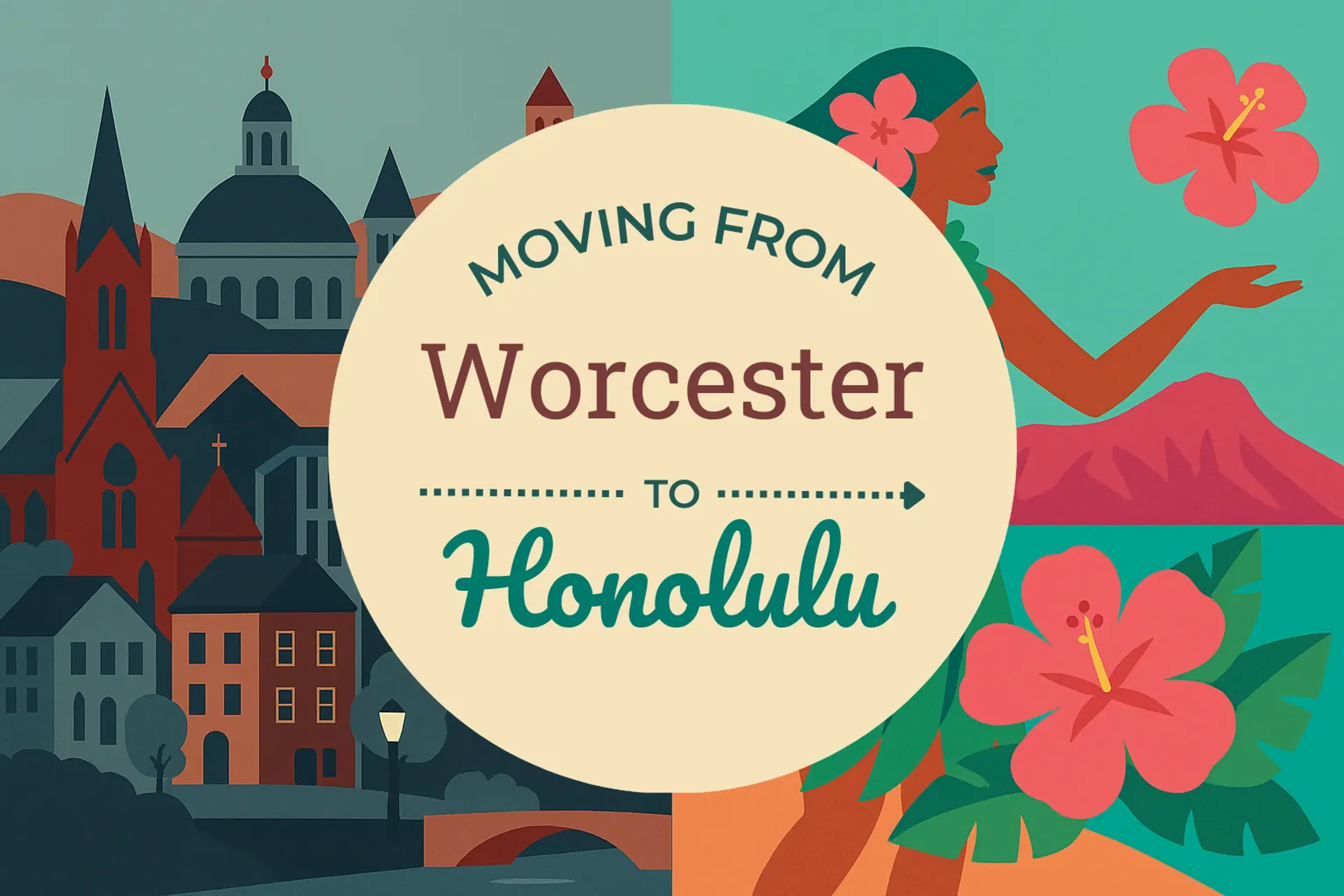 Side-by-side comparison of Worcester to Honolulu moving companies