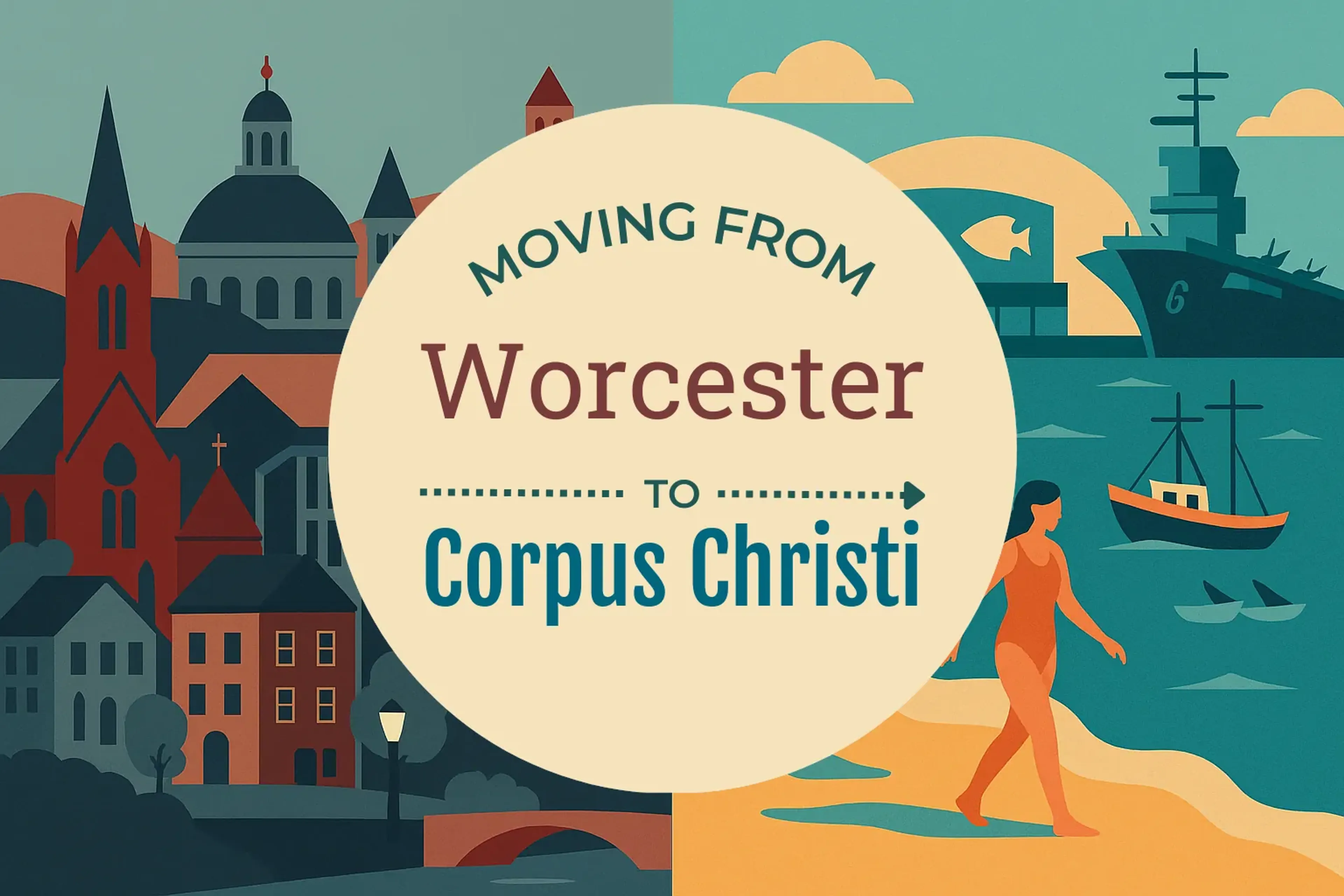Side-by-side comparison of Worcester to Corpus Christi moving companies
