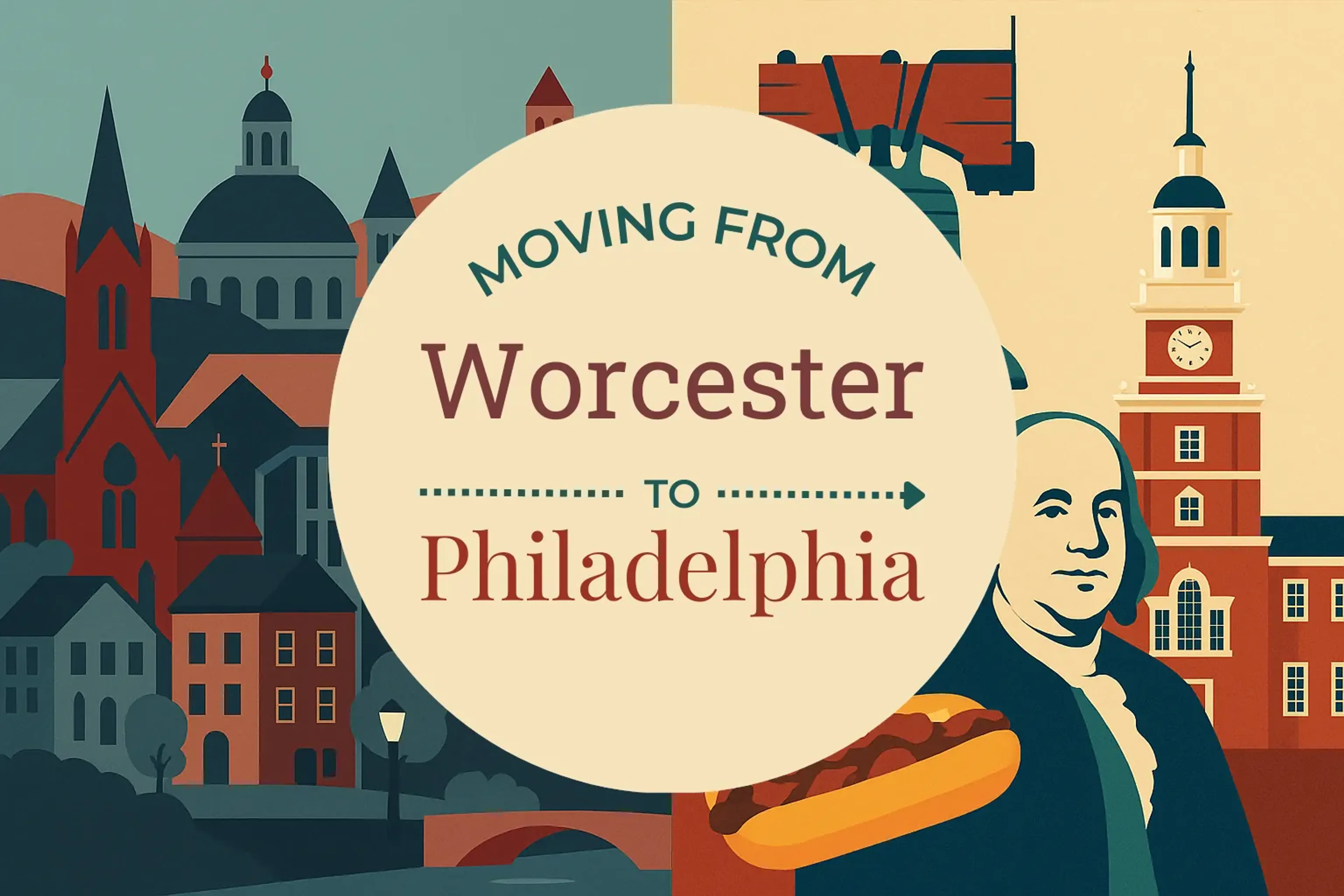 Side-by-side comparison of Worcester to Philadelphia moving companies