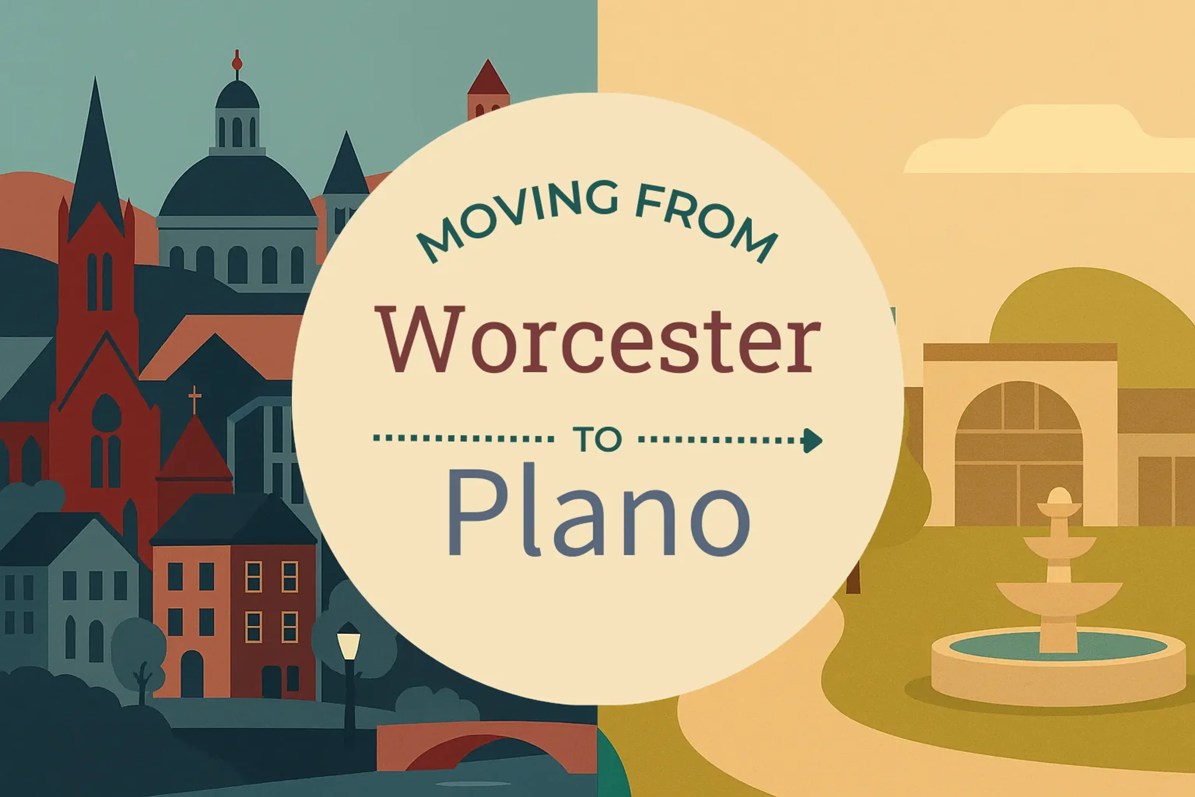 Side-by-side comparison of Worcester to Plano moving companies