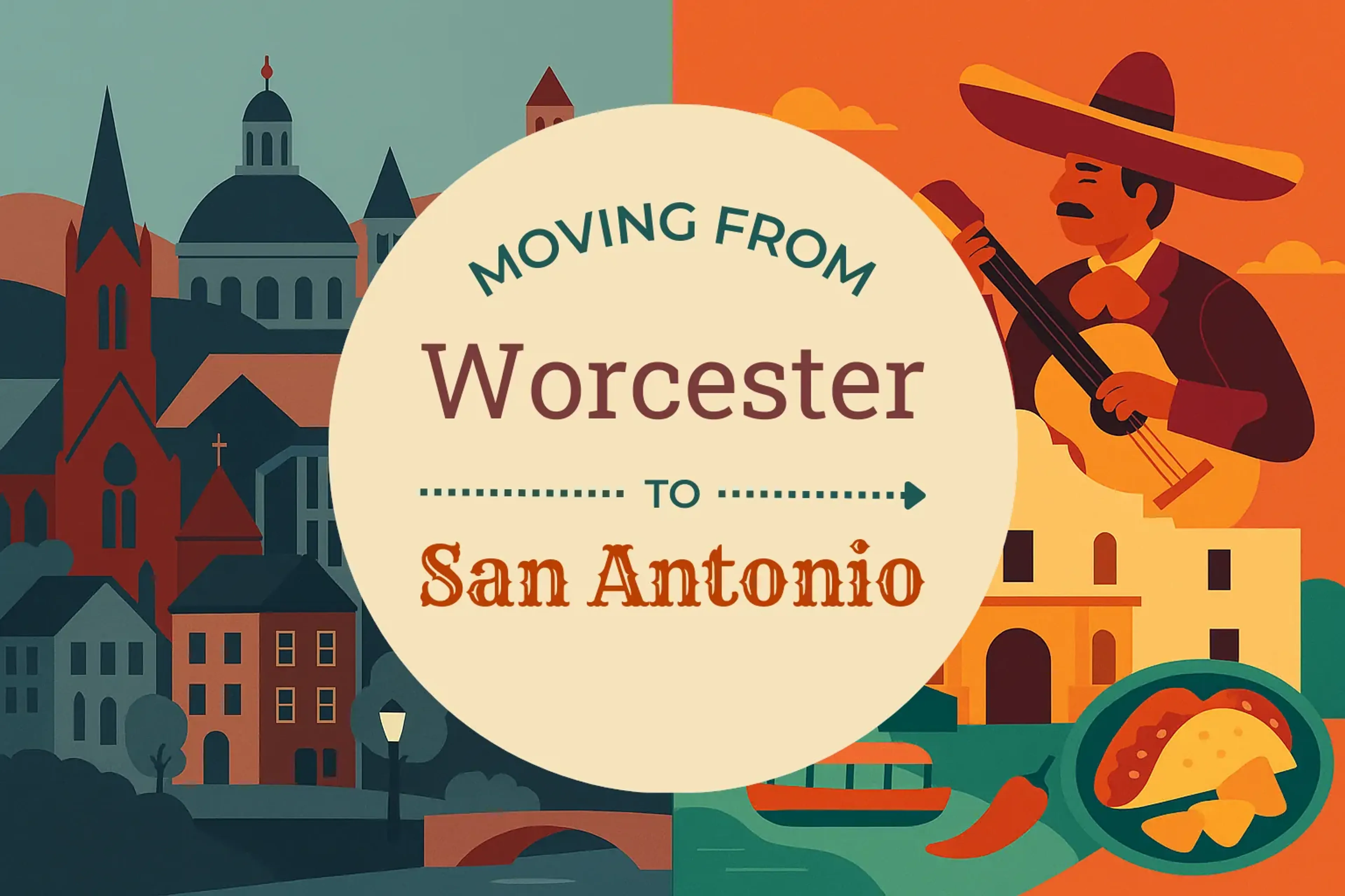 Side-by-side comparison of Worcester to San Antonio moving companies