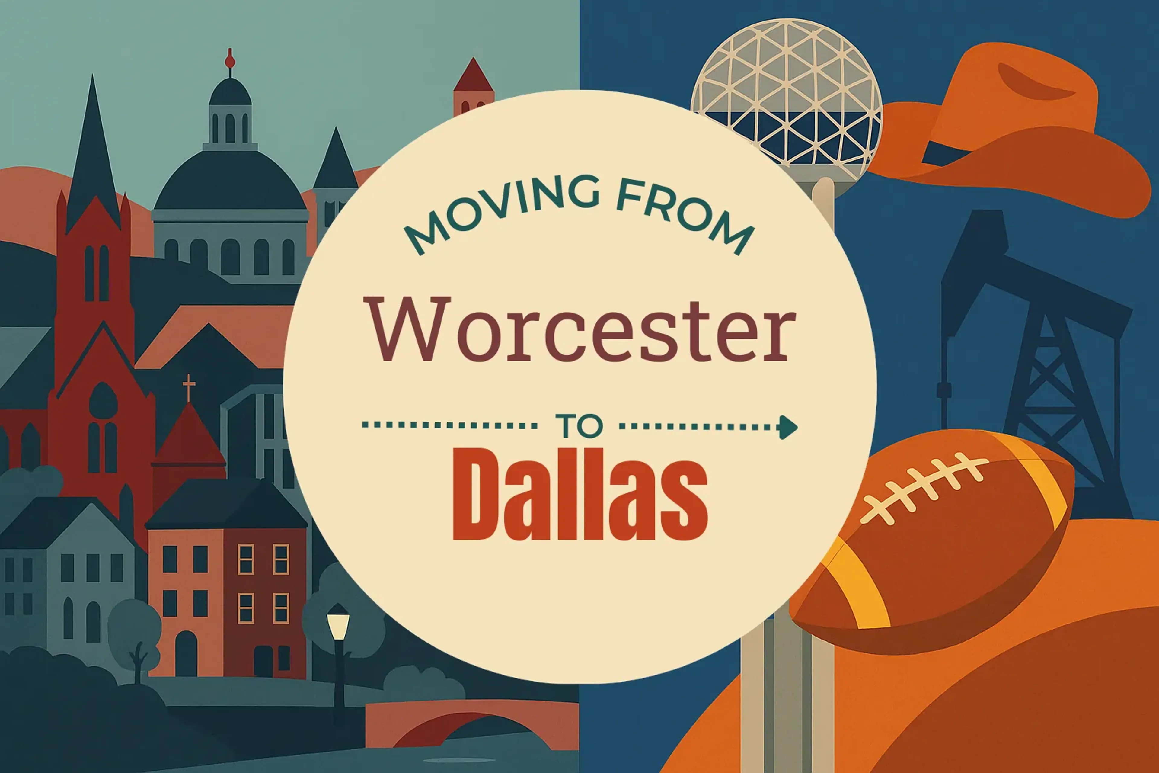 Side-by-side comparison of Worcester to Dallas moving companies