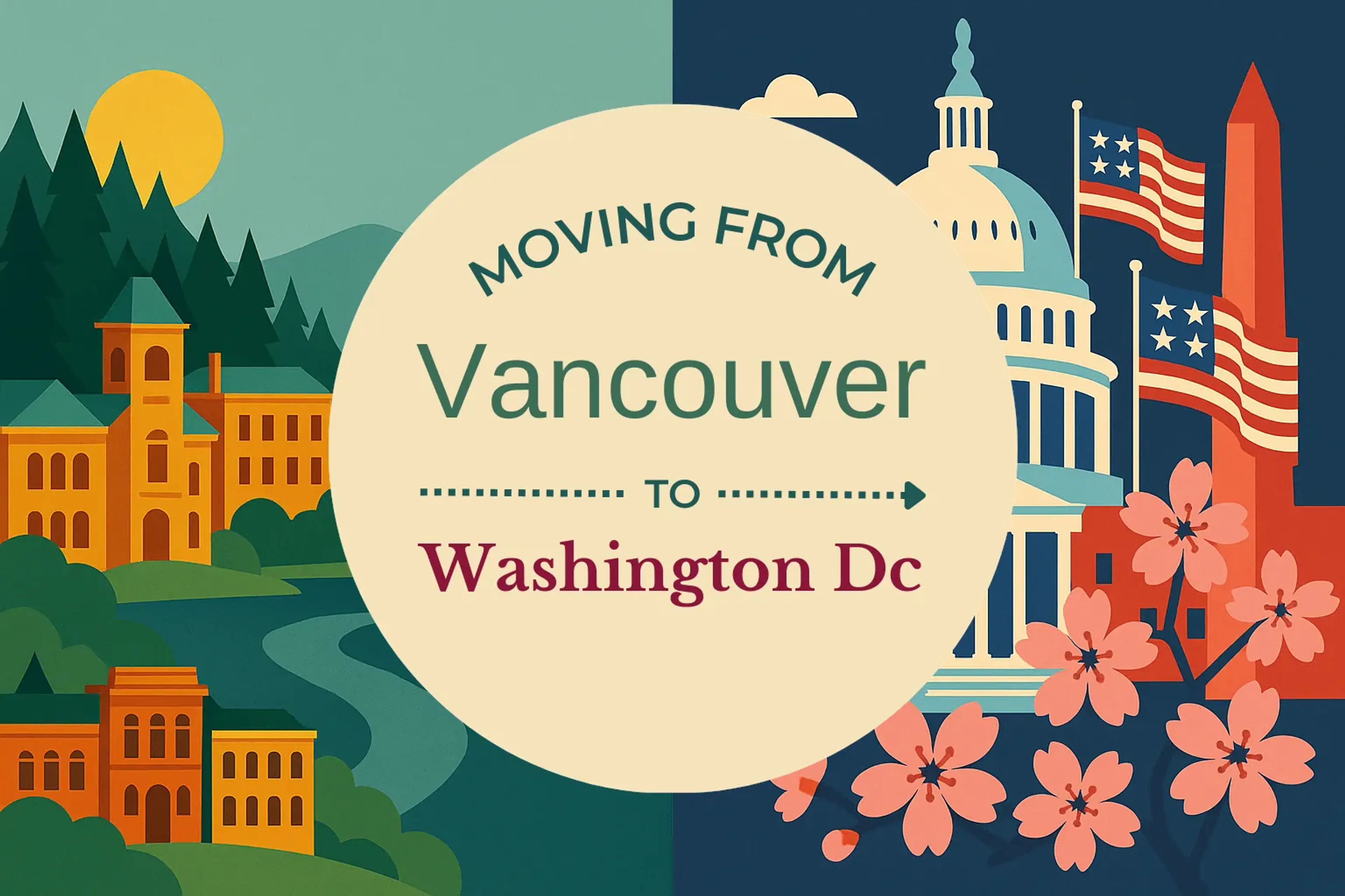 Side-by-side comparison of Vancouver to Washington DC moving companies