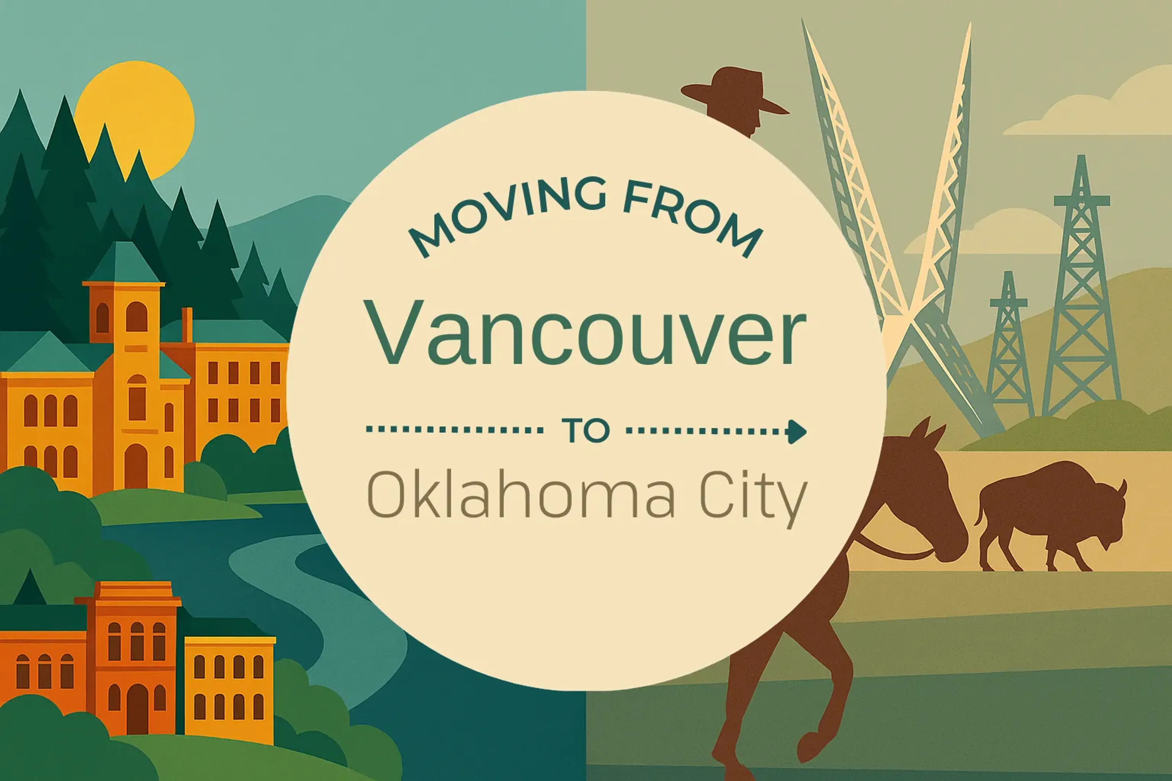 Side-by-side comparison of Vancouver to Oklahoma City moving companies