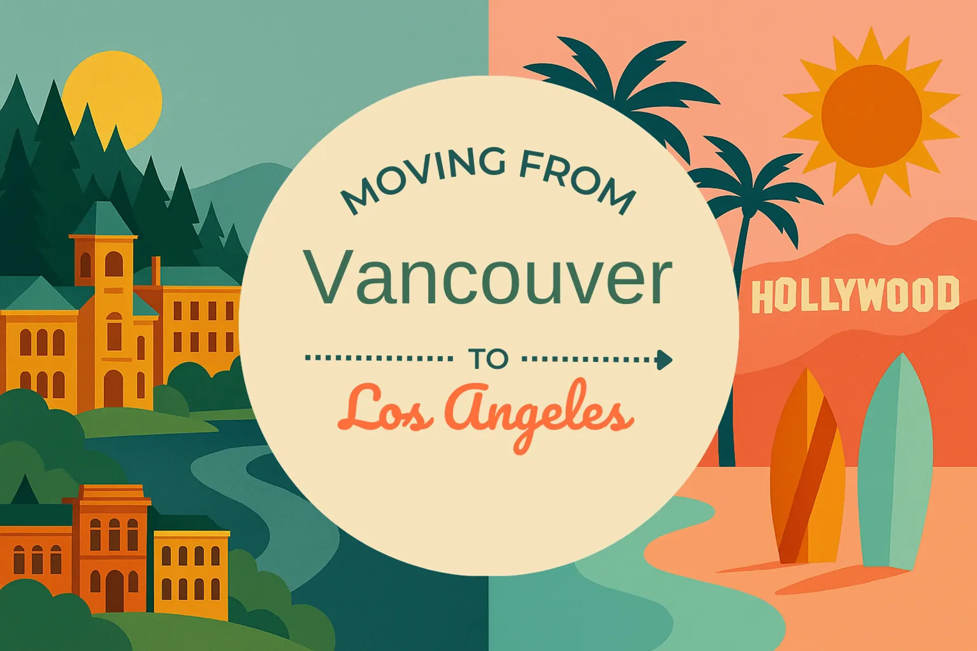Side-by-side comparison of Vancouver to Los Angeles moving companies