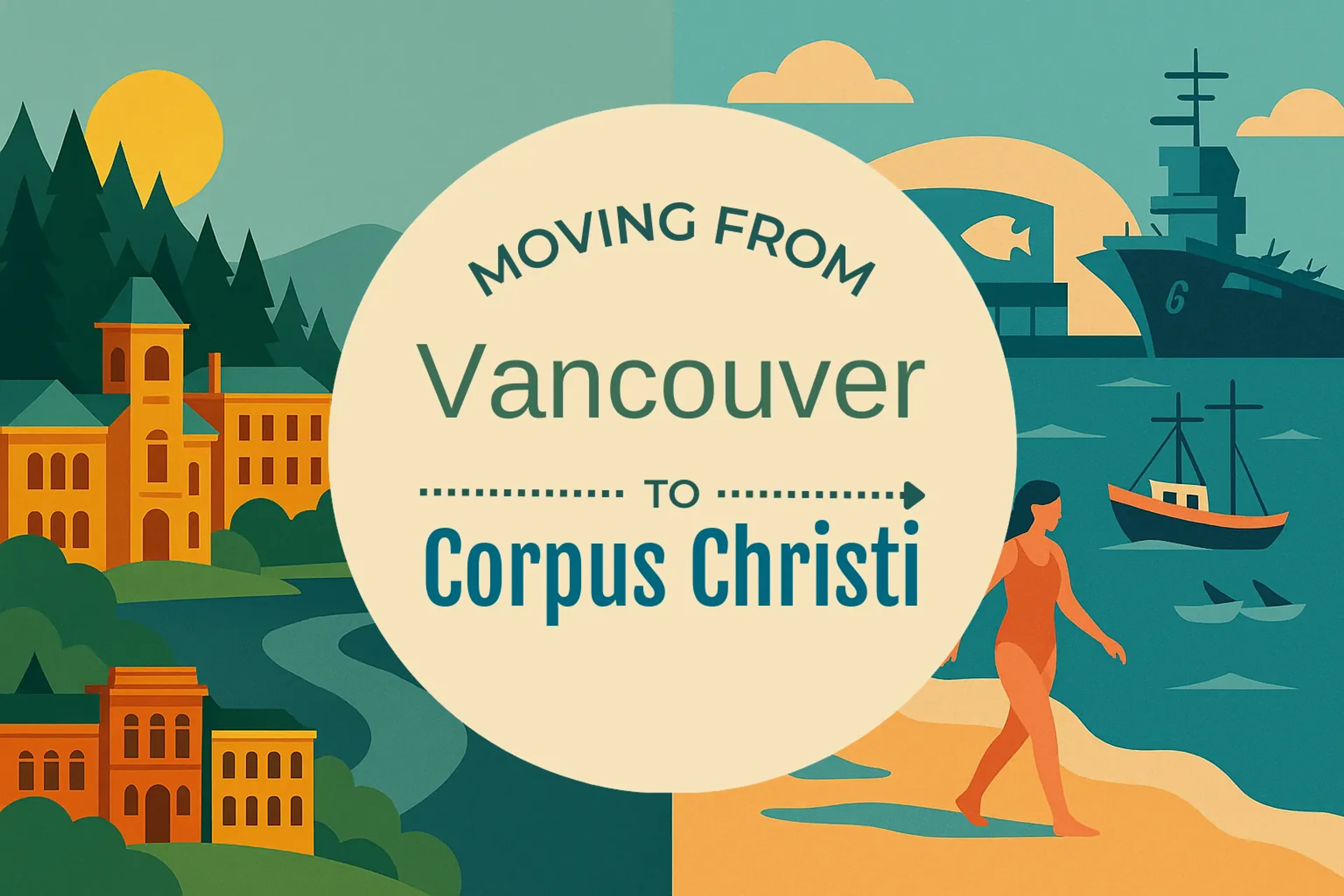 Side-by-side comparison of Vancouver to Corpus Christi moving companies