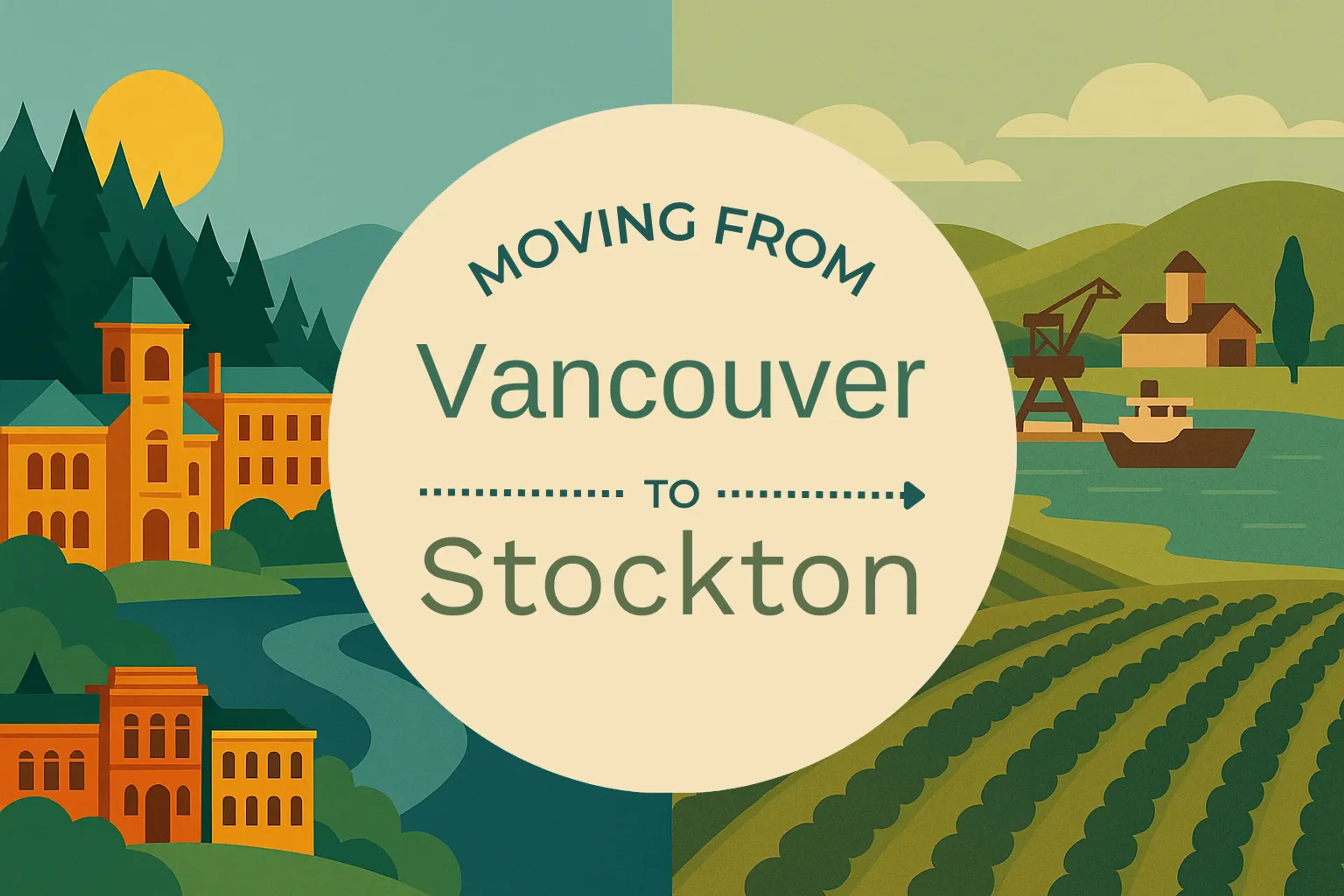Side-by-side comparison of Vancouver to Stockton moving companies