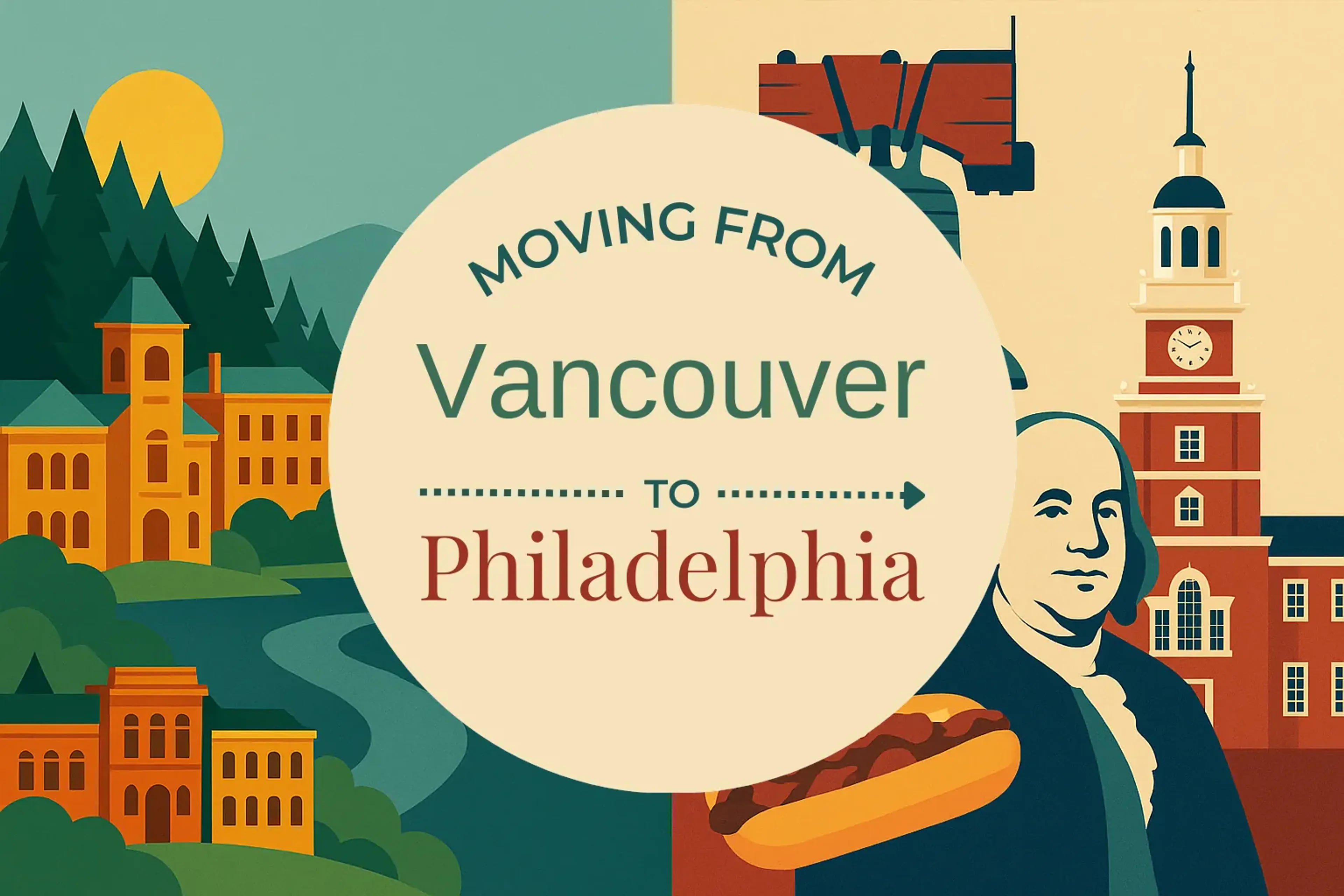 Side-by-side comparison of Vancouver to Philadelphia moving companies