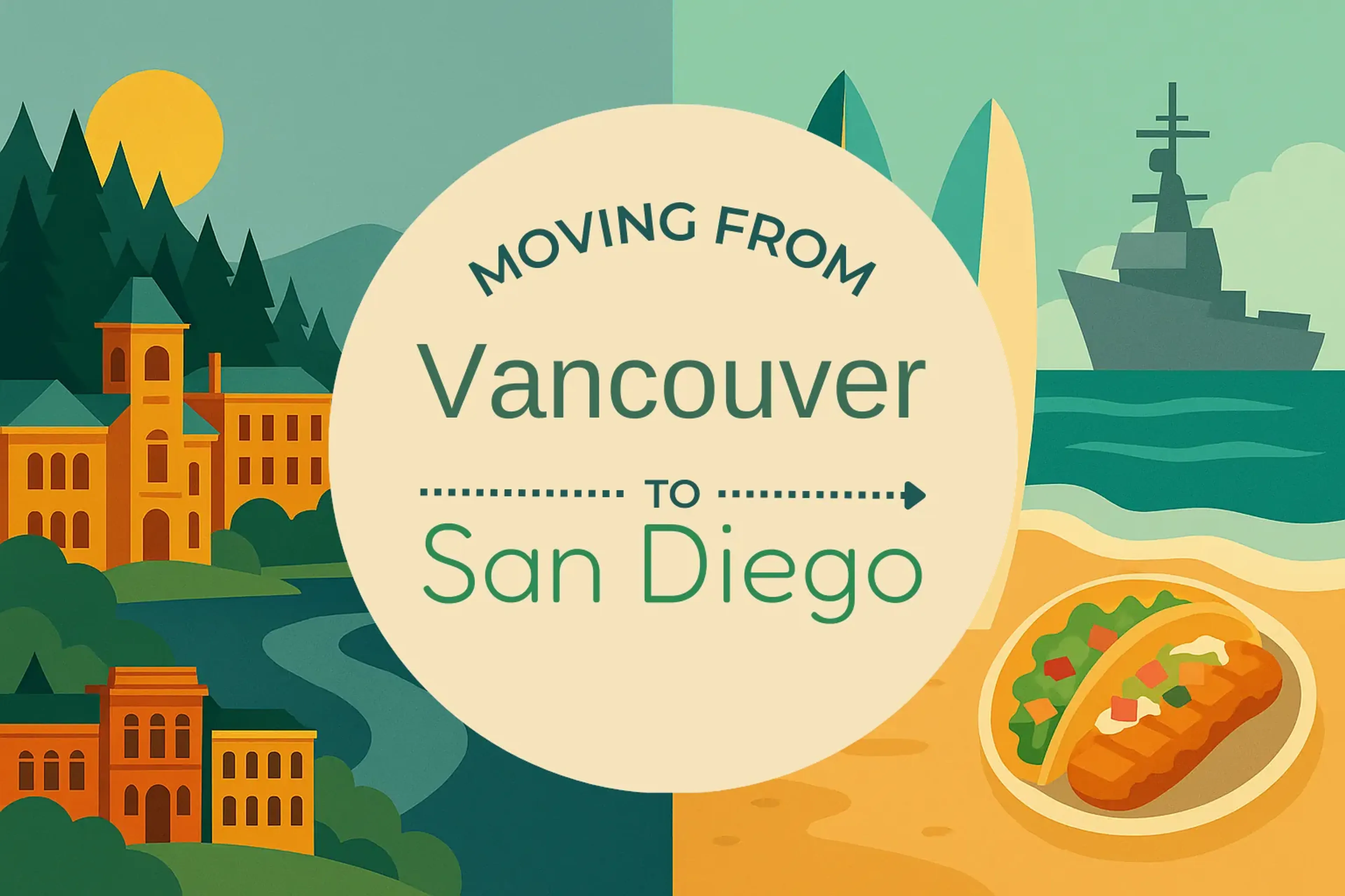 Side-by-side comparison of Vancouver to San Diego moving companies