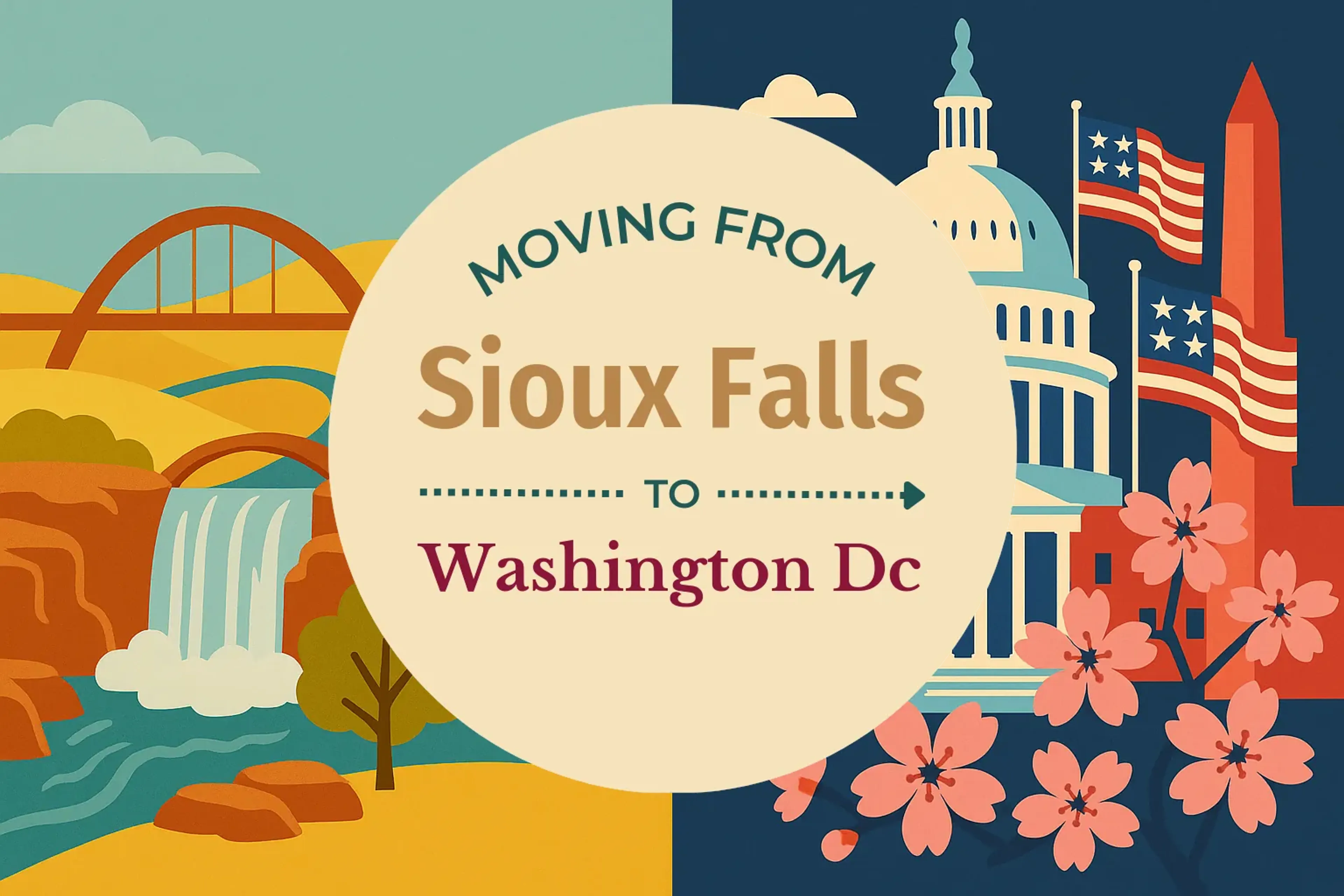 Side-by-side comparison of Sioux Falls to Washington DC moving companies