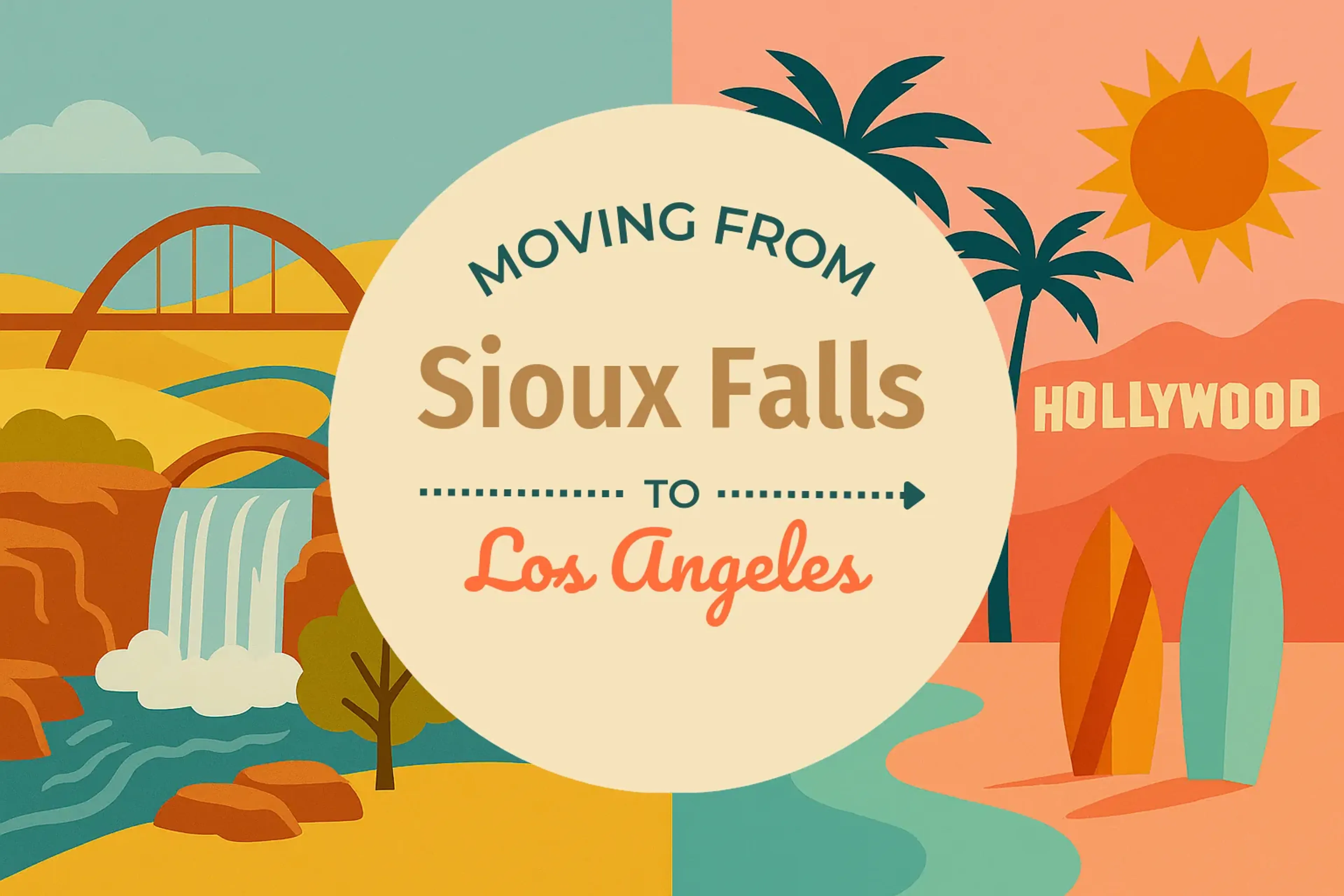 Side-by-side comparison of Sioux Falls to Los Angeles moving companies