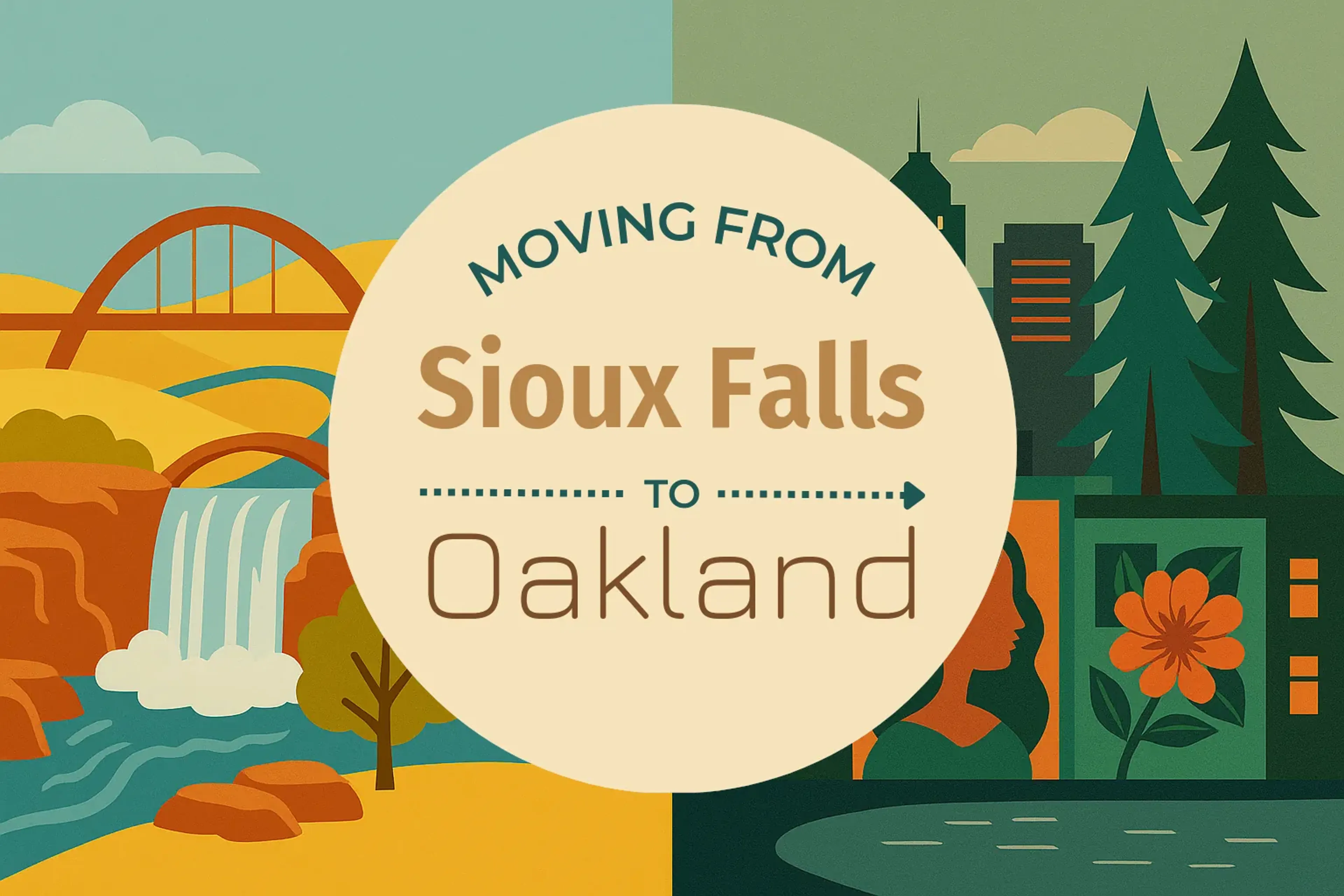 Side-by-side comparison of Sioux Falls to Oakland moving companies