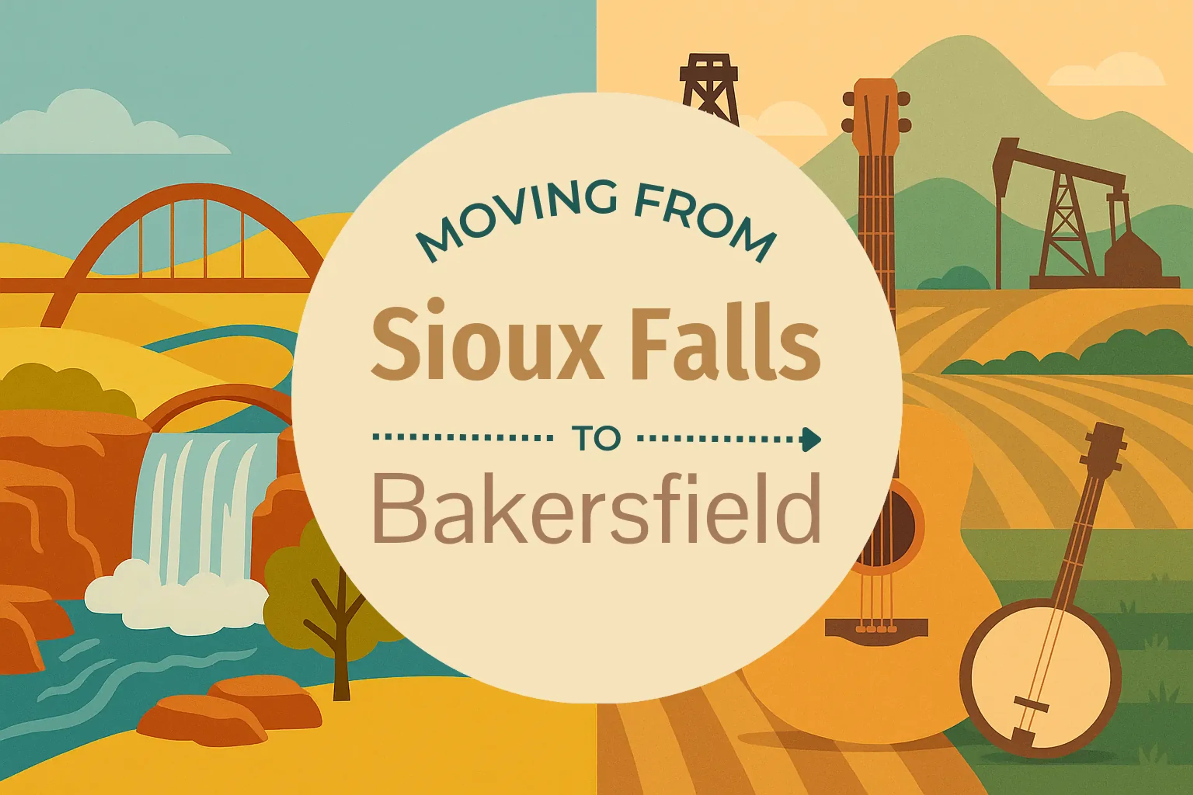 Side-by-side comparison of Sioux Falls to Bakersfield moving companies