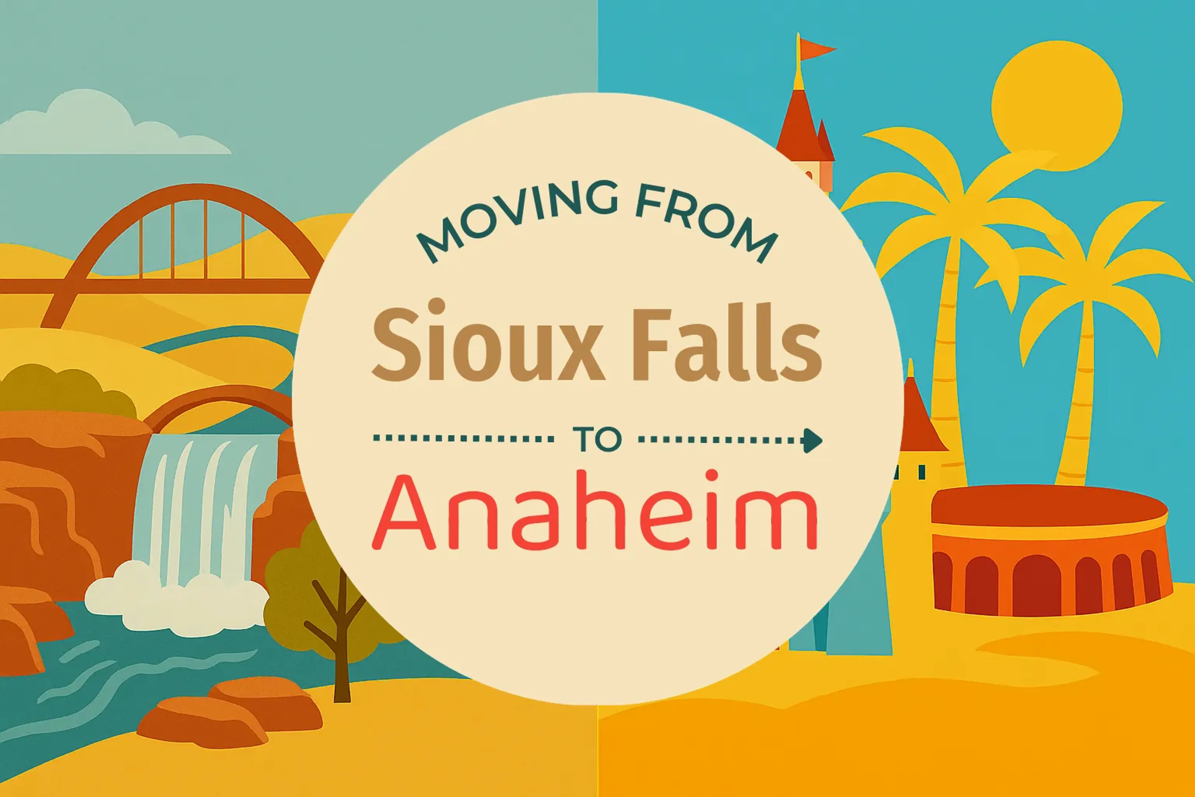 Side-by-side comparison of Sioux Falls to Anaheim moving companies
