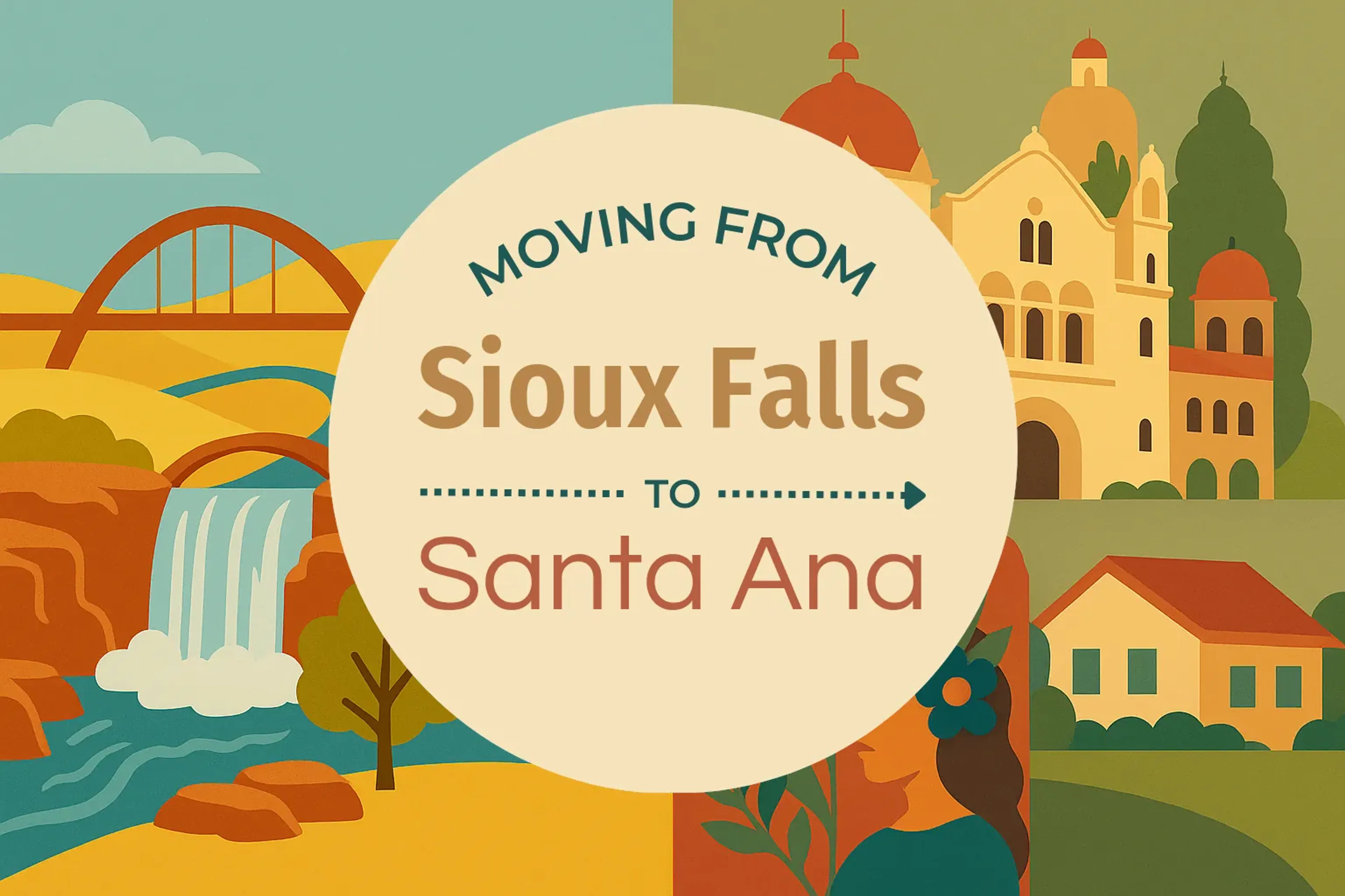 Side-by-side comparison of Sioux Falls to Santa Ana moving companies